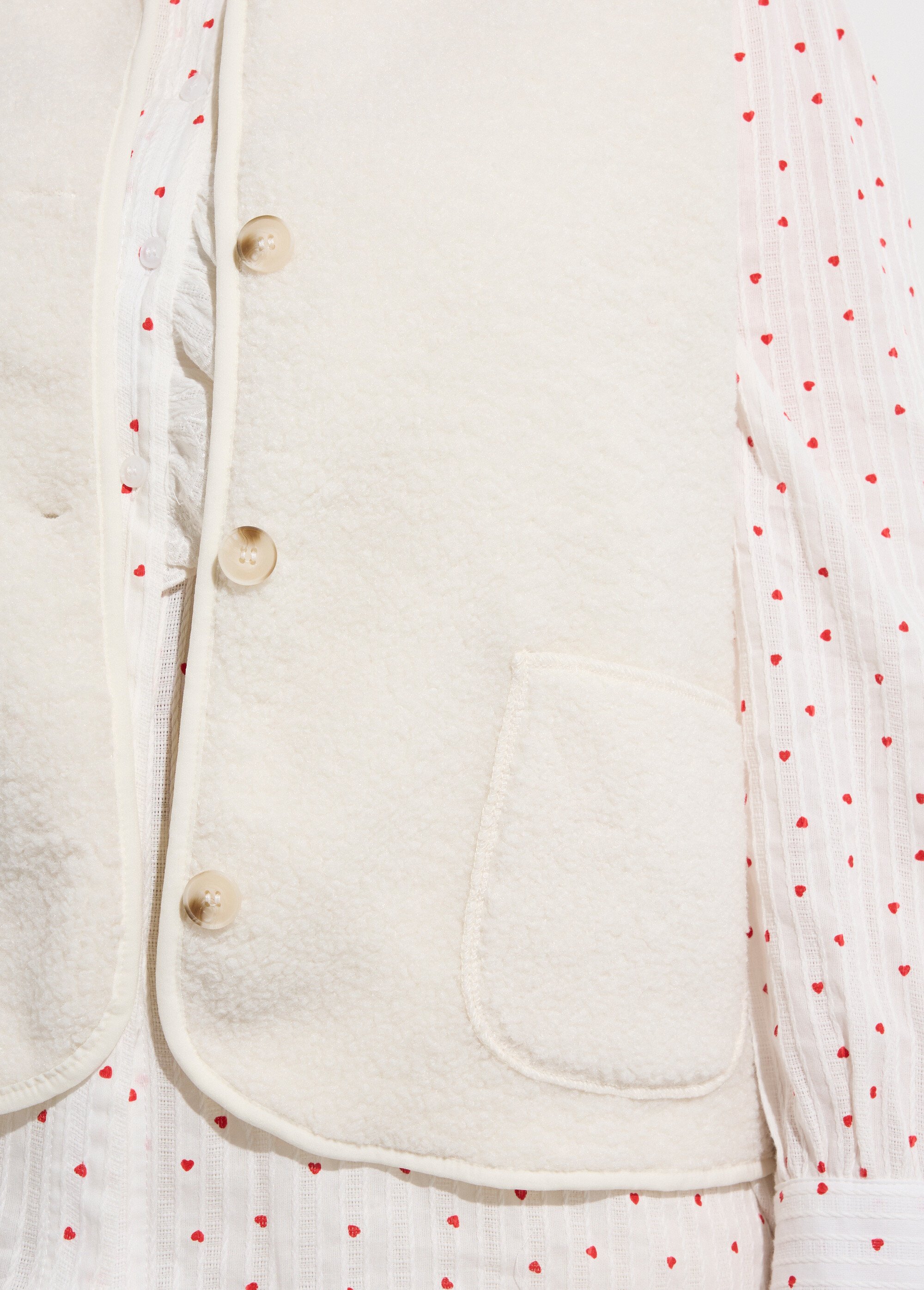 Gilet de berger sans manches, sherpa uni Femme Grande Taille Blanc MA-M286-1677 DE1