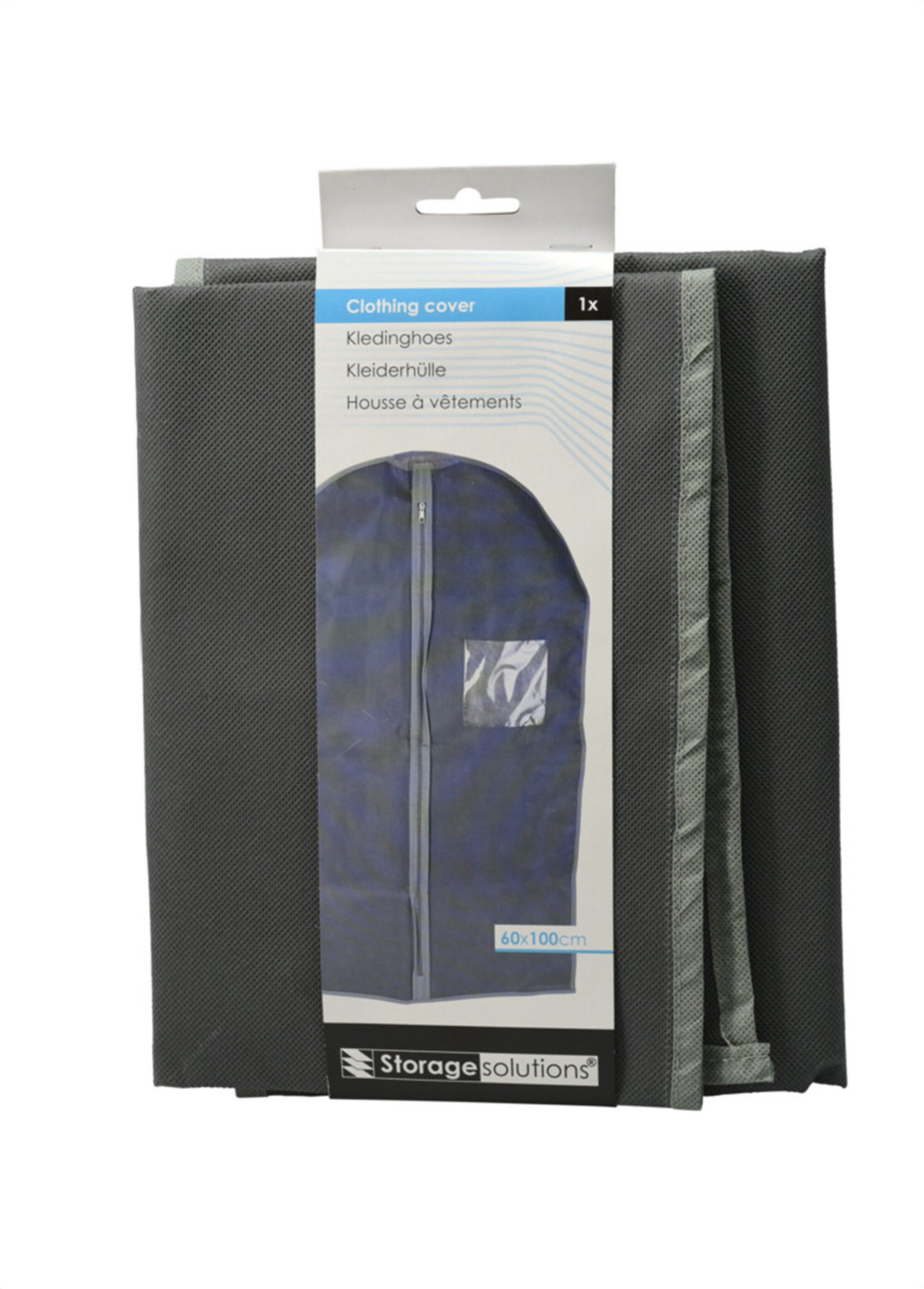 Housse à vêtements 100cm zippée, textile Gris KP-CP8501180 DE1