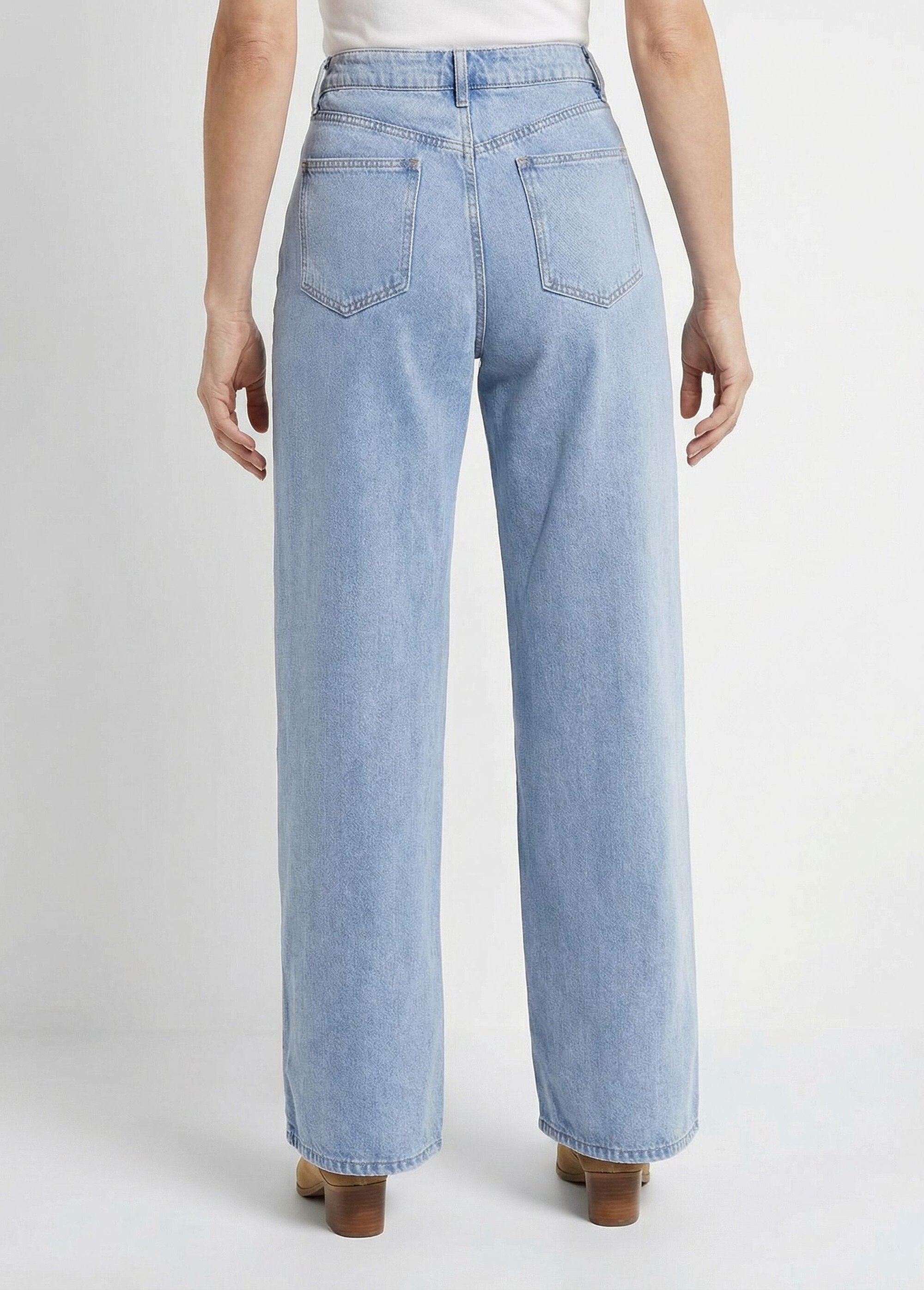 Jean 5 poches coupe wide, spécial GRANDE Femme Bleu OR-JD495 DO1