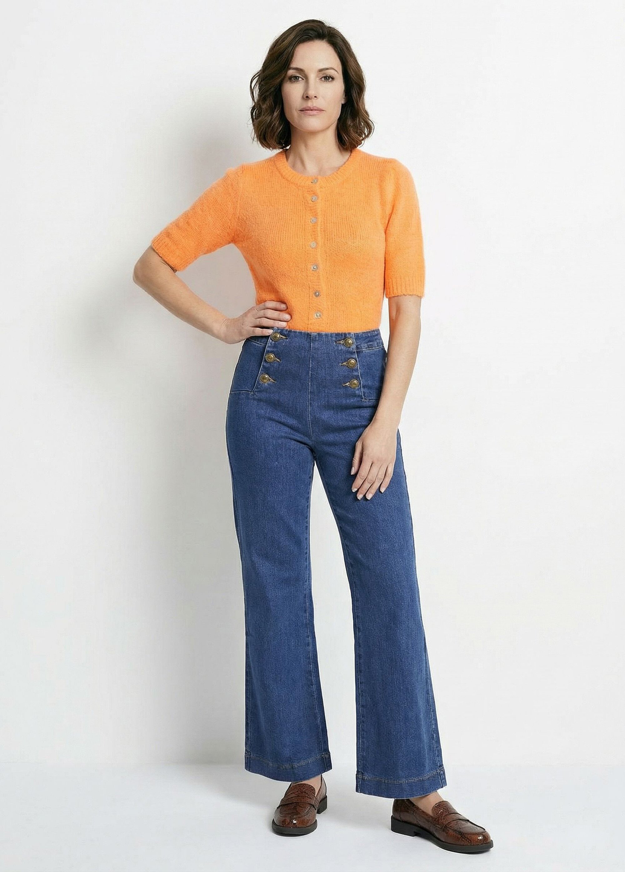 Jean à pont coupe large, spécial GRANDE