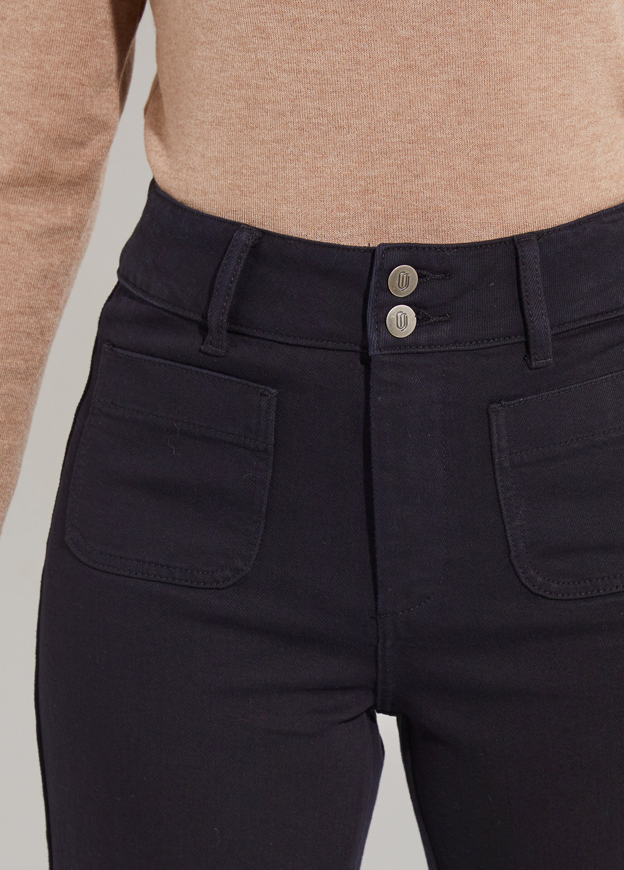 Jean évasé coupe flare, spécial GRANDE Femme Noir OR-JD381 DE1