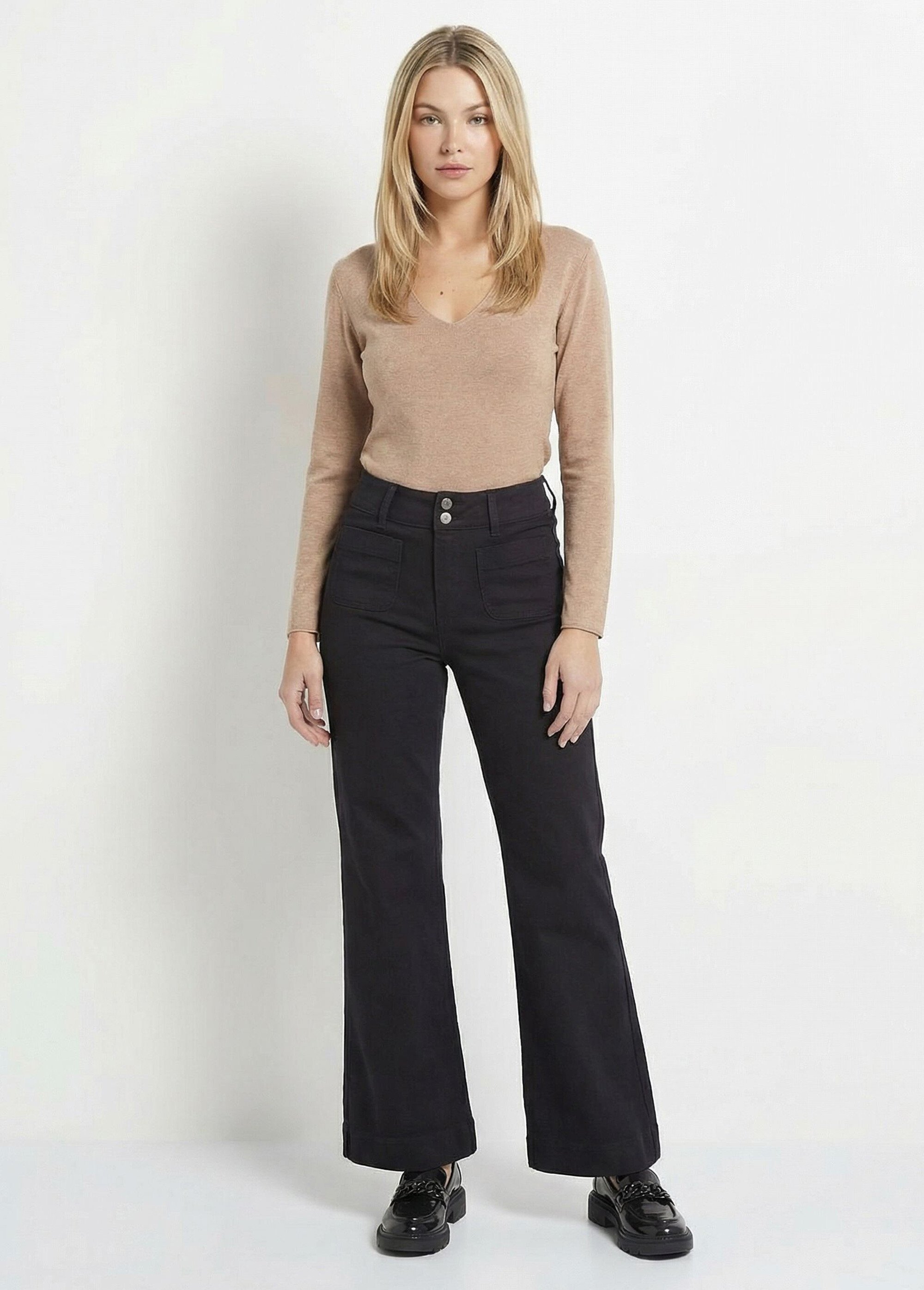 Jean évasé coupe flare, spécial GRANDE Femme Noir OR-JD381 SF1