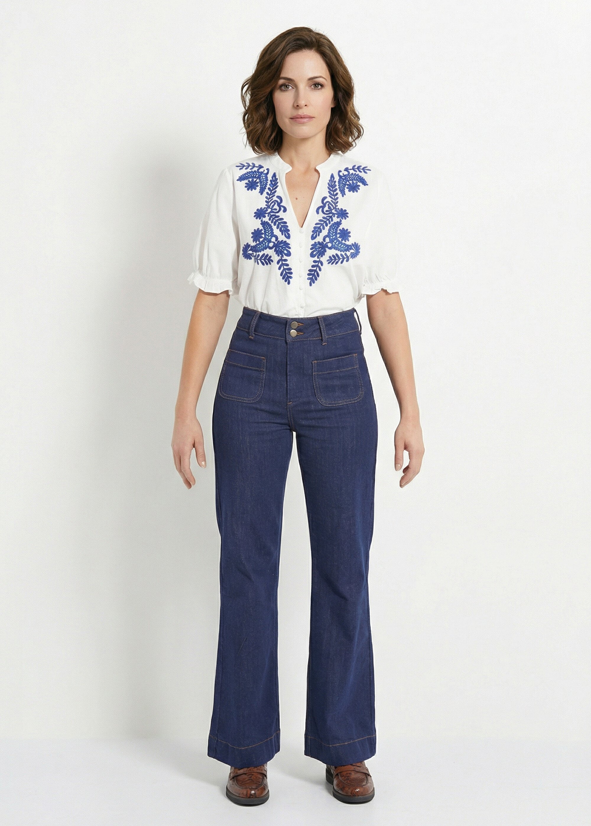 Jean évasé coupe flare, spécial GRANDE Femme Bleu OR-JD381 SF1