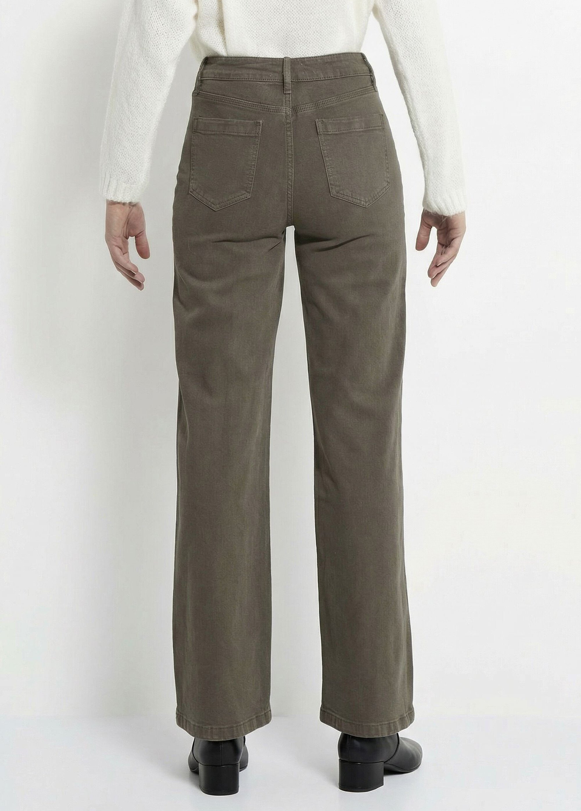 Jean évasé coupe large, spécial GRANDE Femme Vert OR-JD434 DO1