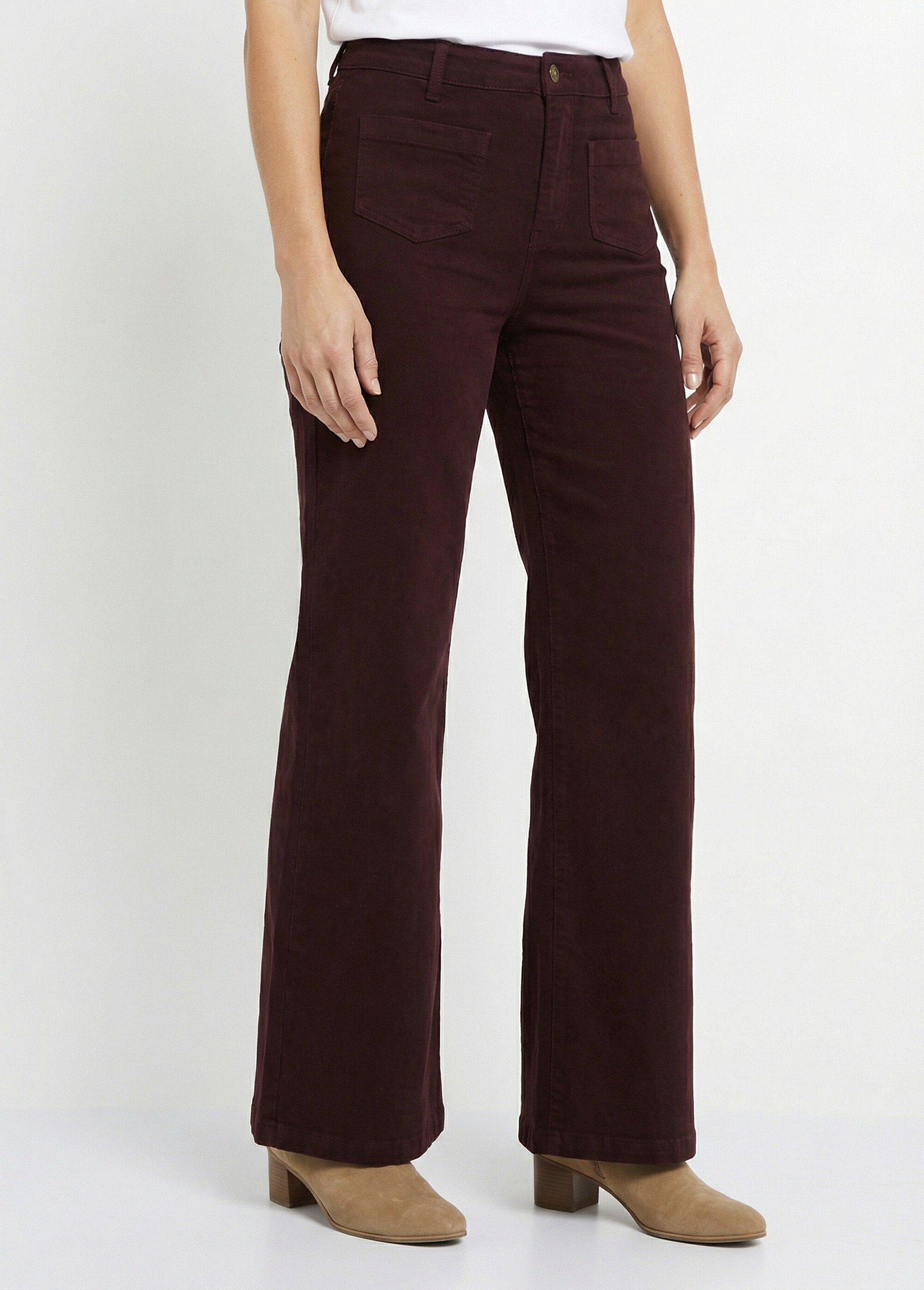 Jean évasé coupe large, spécial GRANDE Femme Rouge OR-JD434 FA1