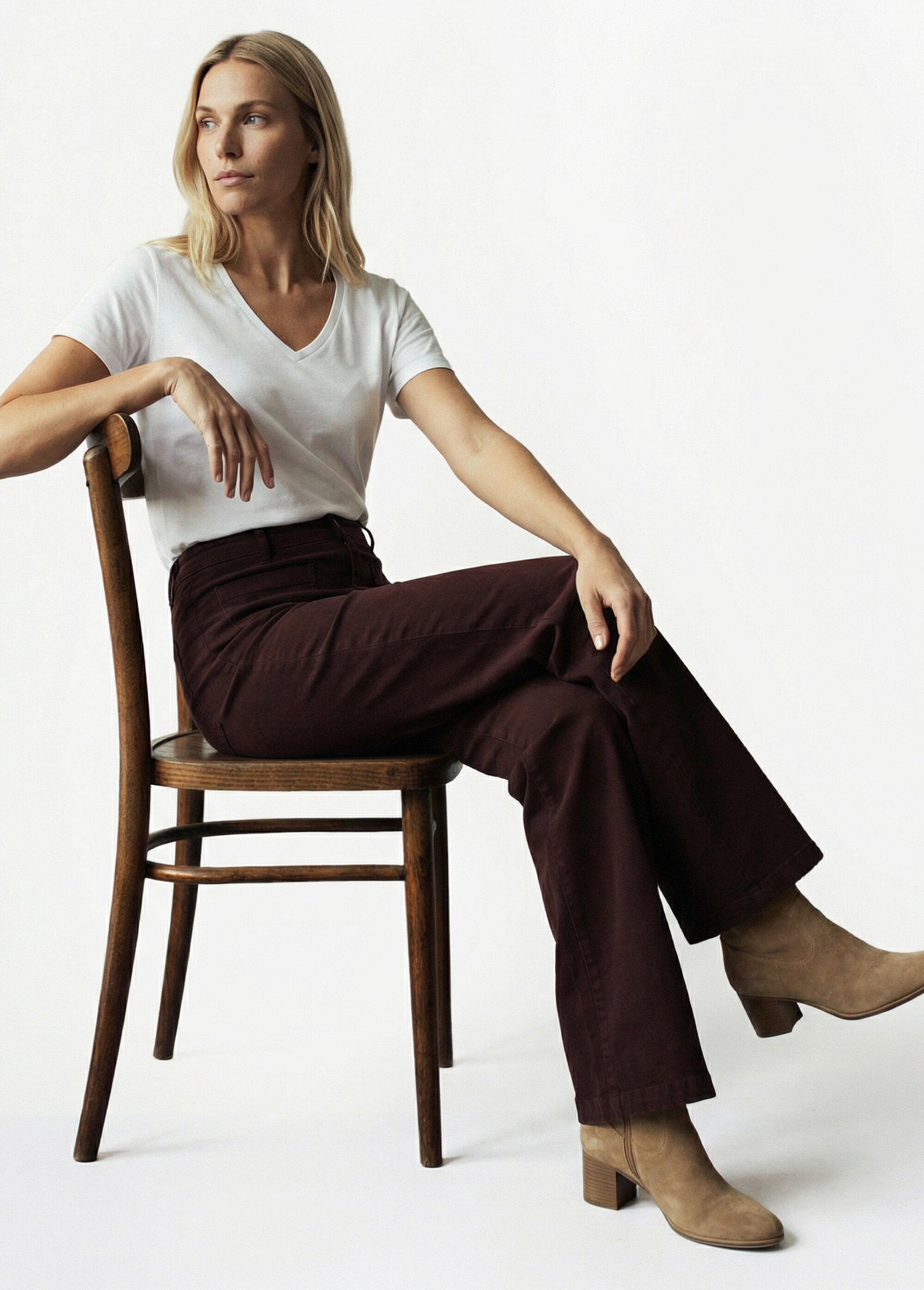 Jean évasé coupe large, spécial GRANDE Femme Rouge OR-JD434 MV1