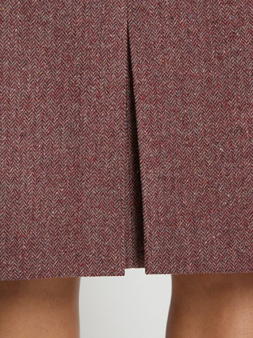 Jupe chevrons ou chiné longueur 65 cm avec laine Femme Rouge LAUTREC DE2