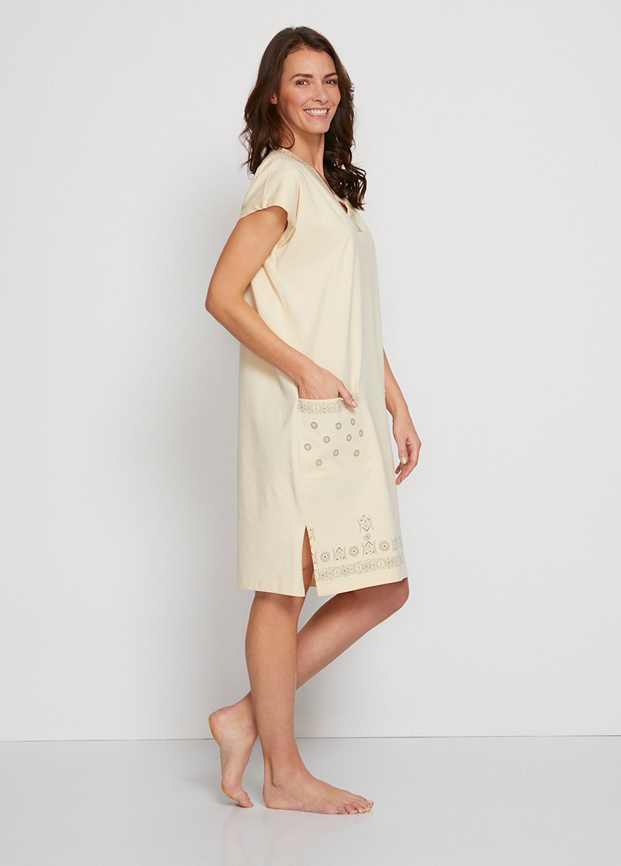 Robe de plage ample courte Femme Beige EDEN DR1