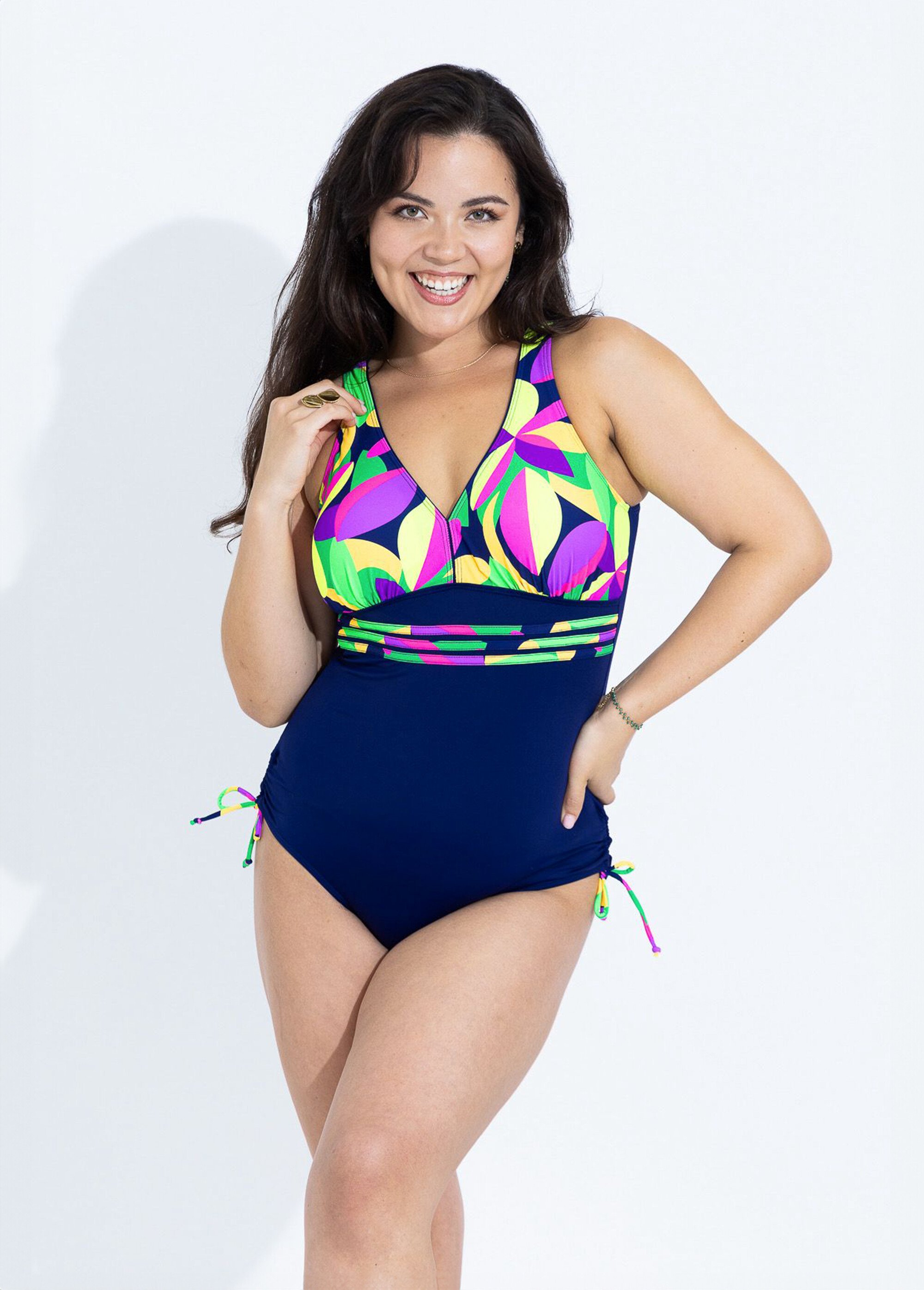 Maillot de bain graphique 1 pièce Femme MARINE MULTICOLORE SUN-VC2317 FA1