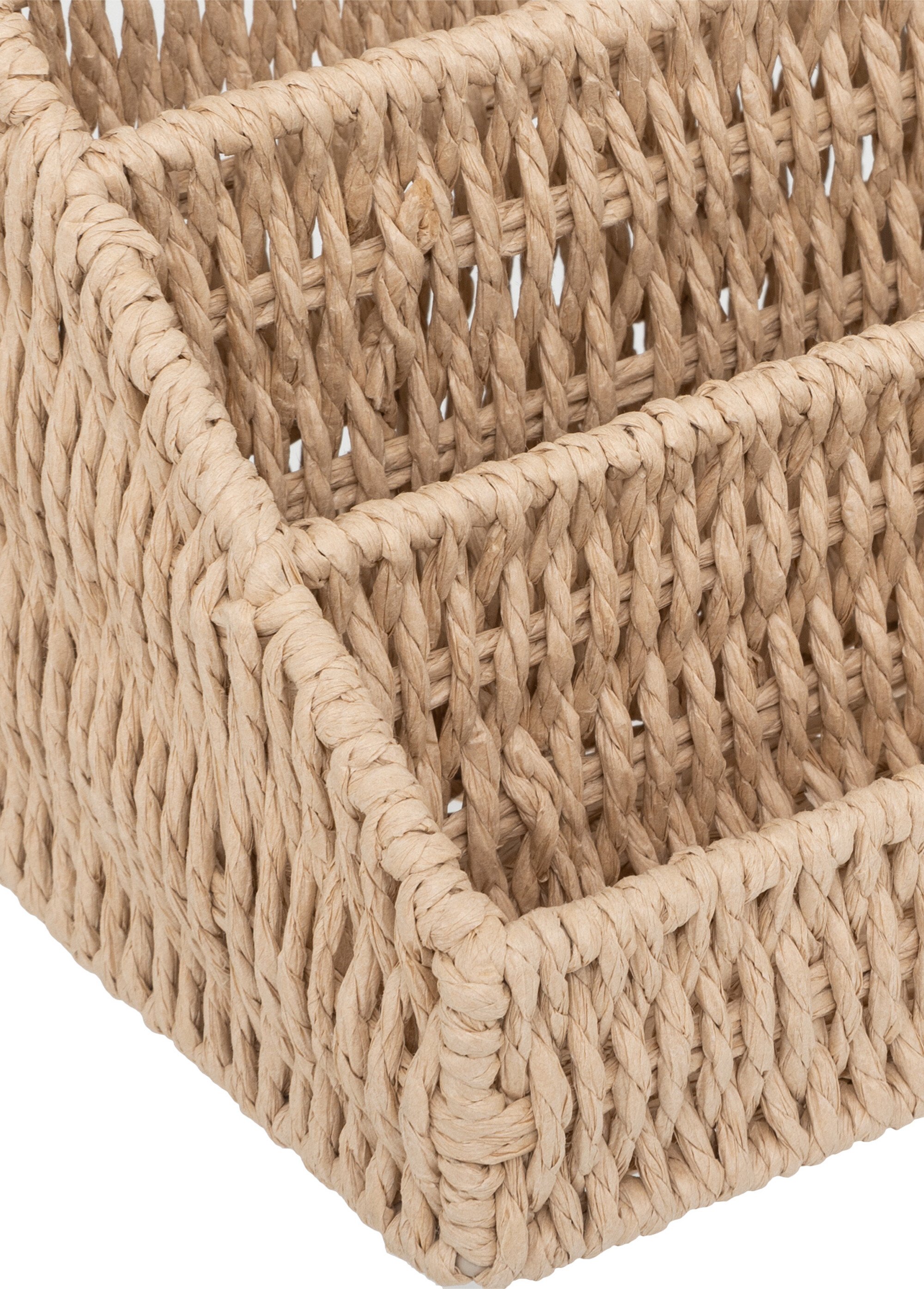 Organiseur de bureau en papier tressé Beige JJA-203147 DE1