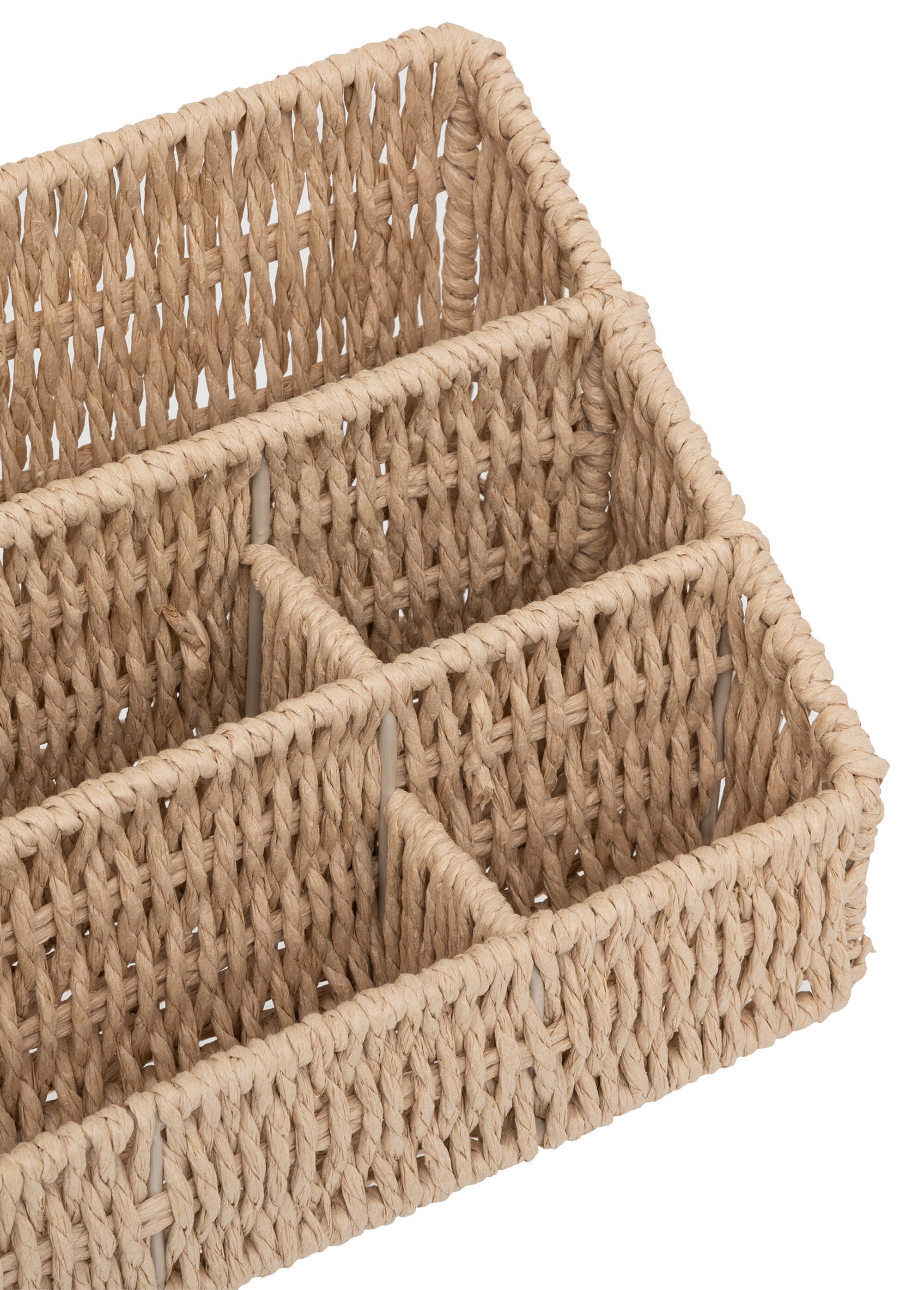 Organiseur de bureau en papier tressé Beige JJA-203147 DE2