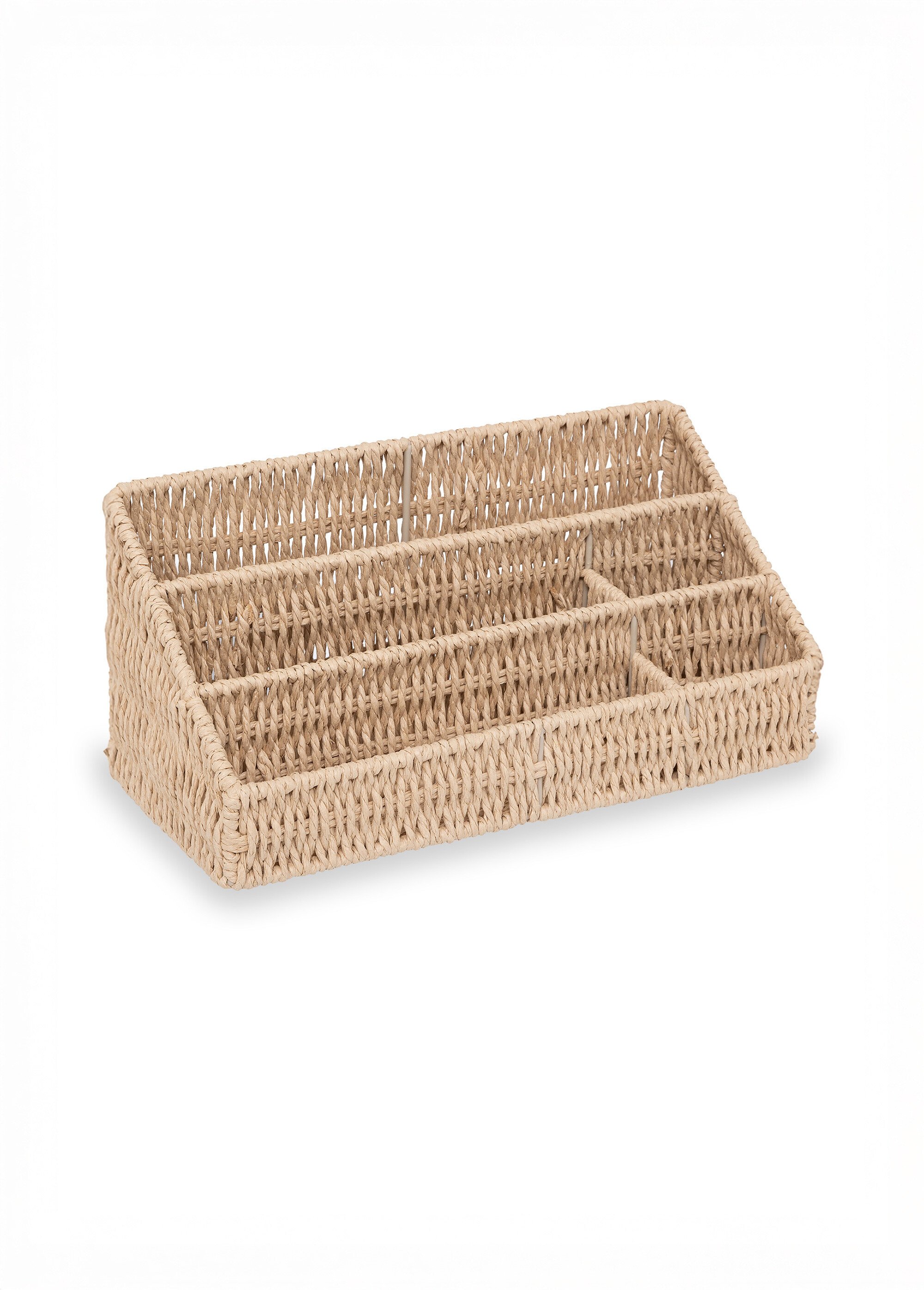 Organiseur de bureau en papier tressé Beige JJA-203147 FA1