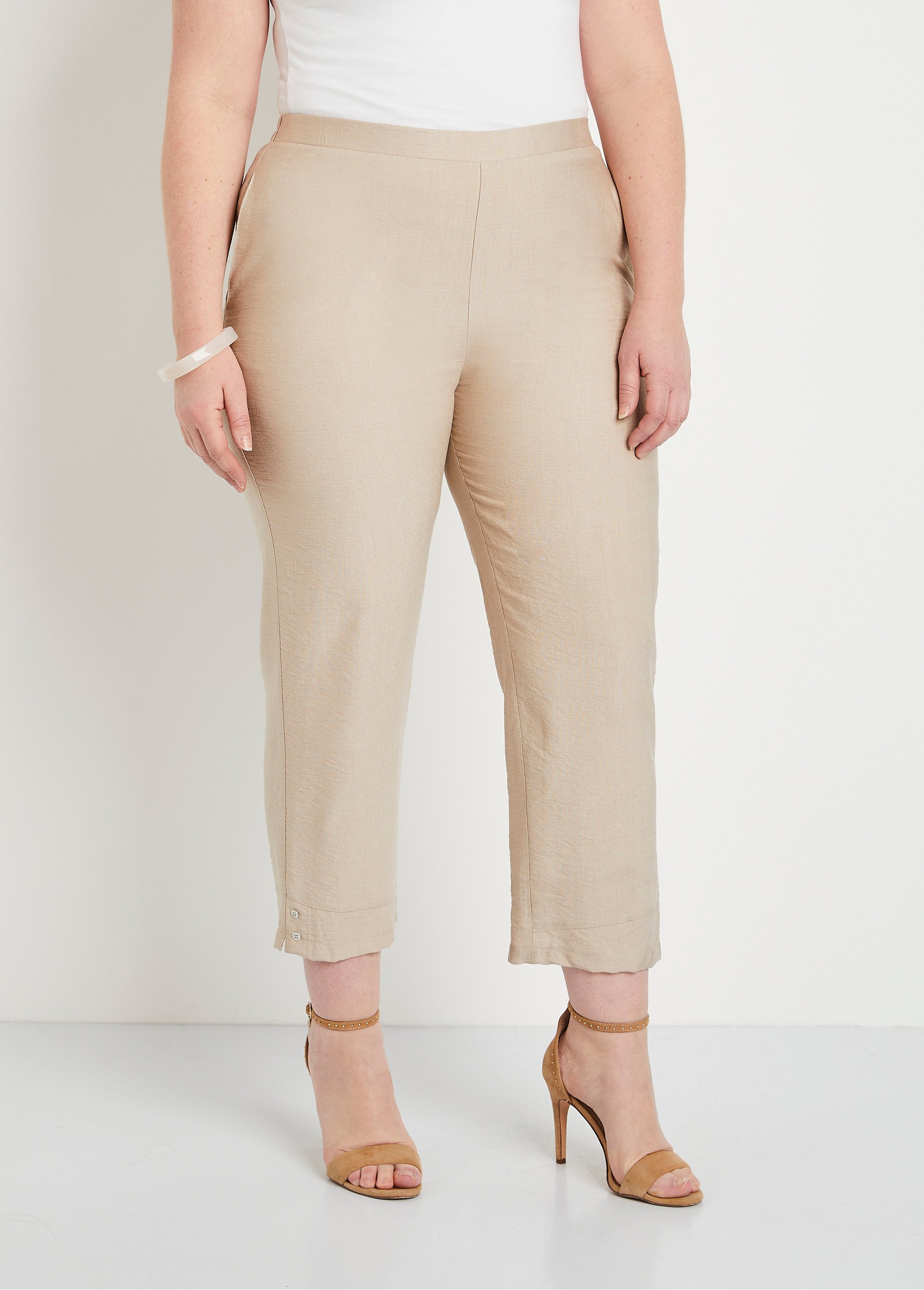 Pantalon Court 100% Lin Beige DNKY Taille Réglable Pour Enfant 6 Ans - Occasion Très Bon état