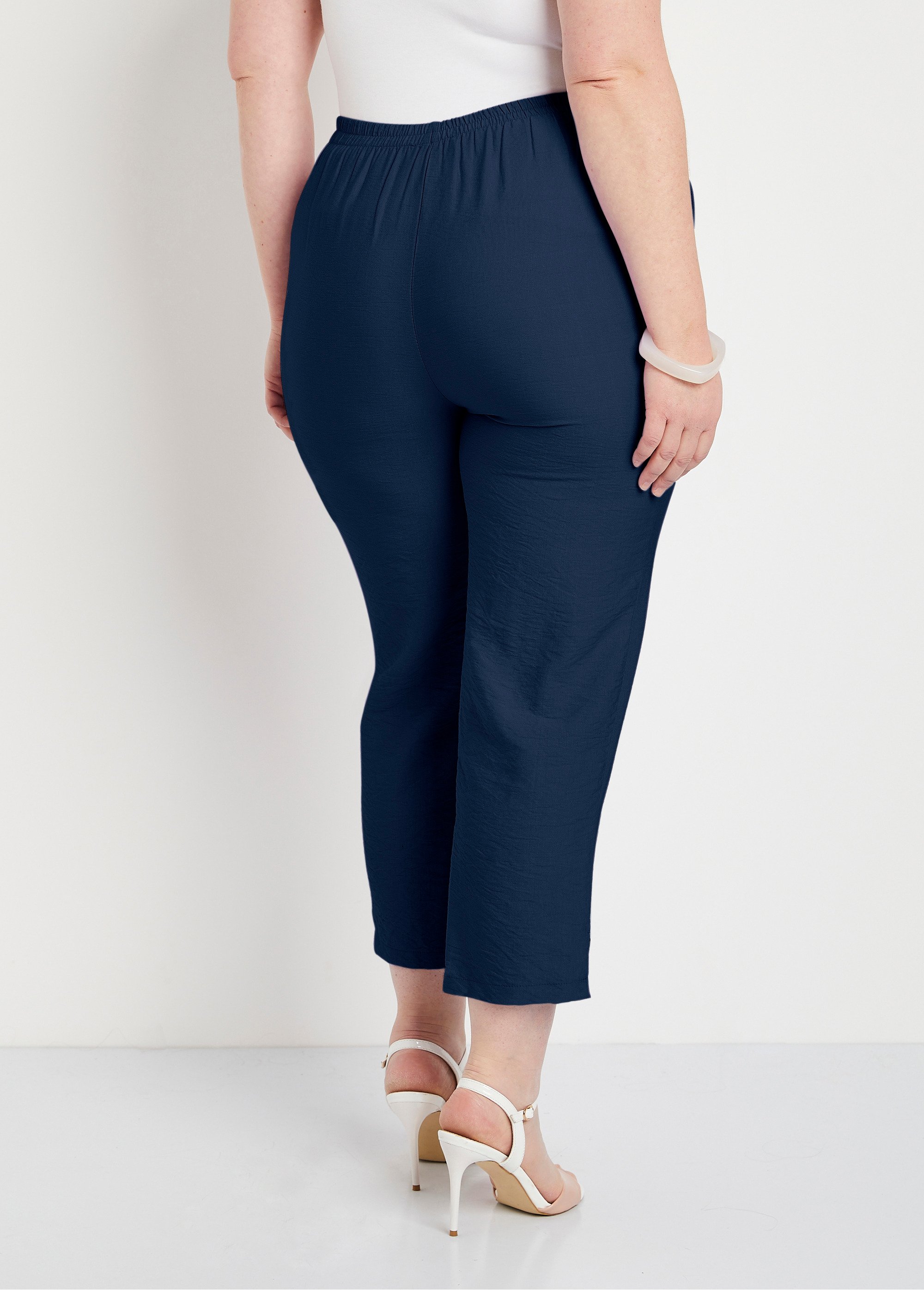 Pantacourt taille semi-élastiquée large Bleu Afibel