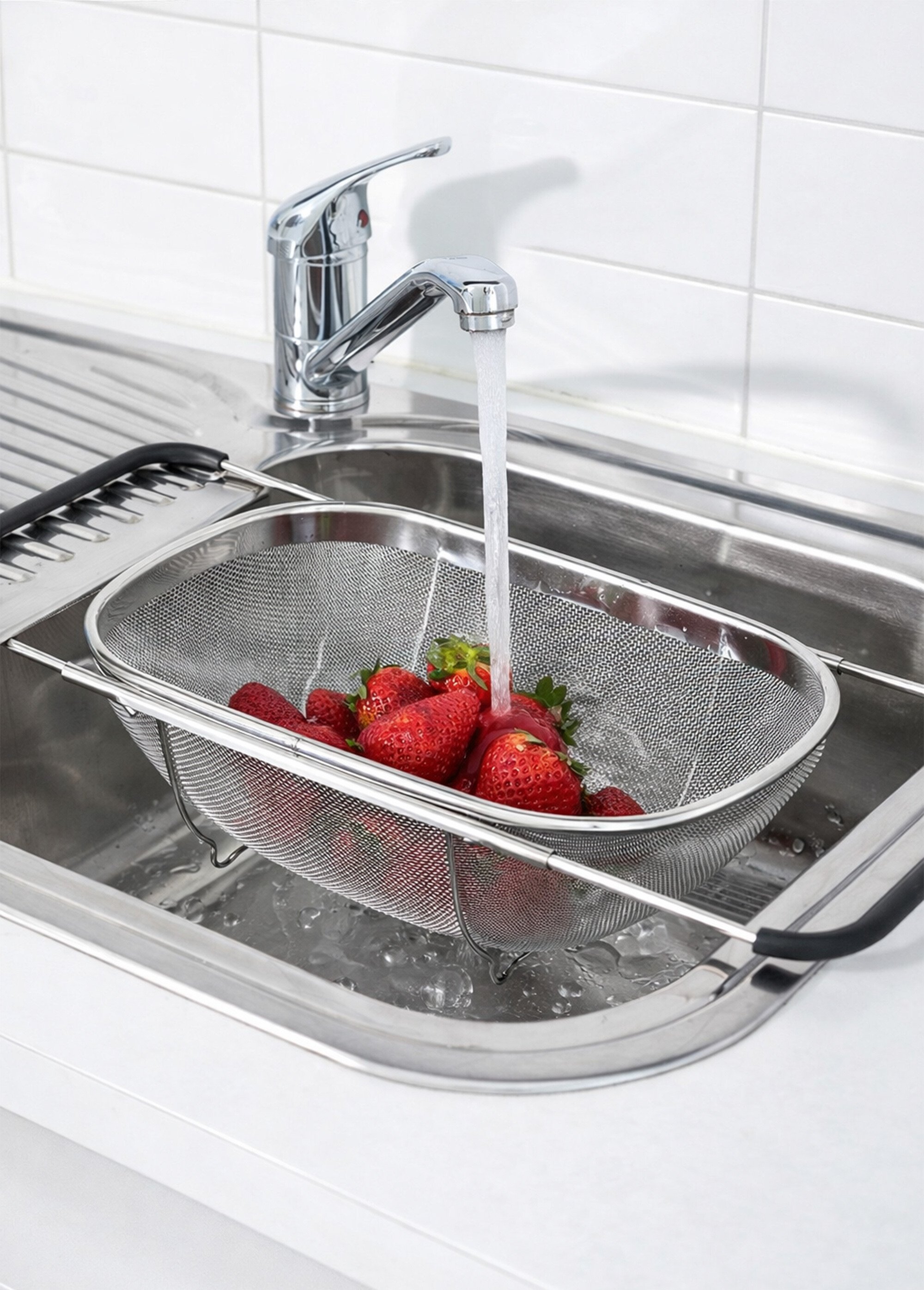 Passoire extensible en inox pour évier Gris JJA-151076 SI1