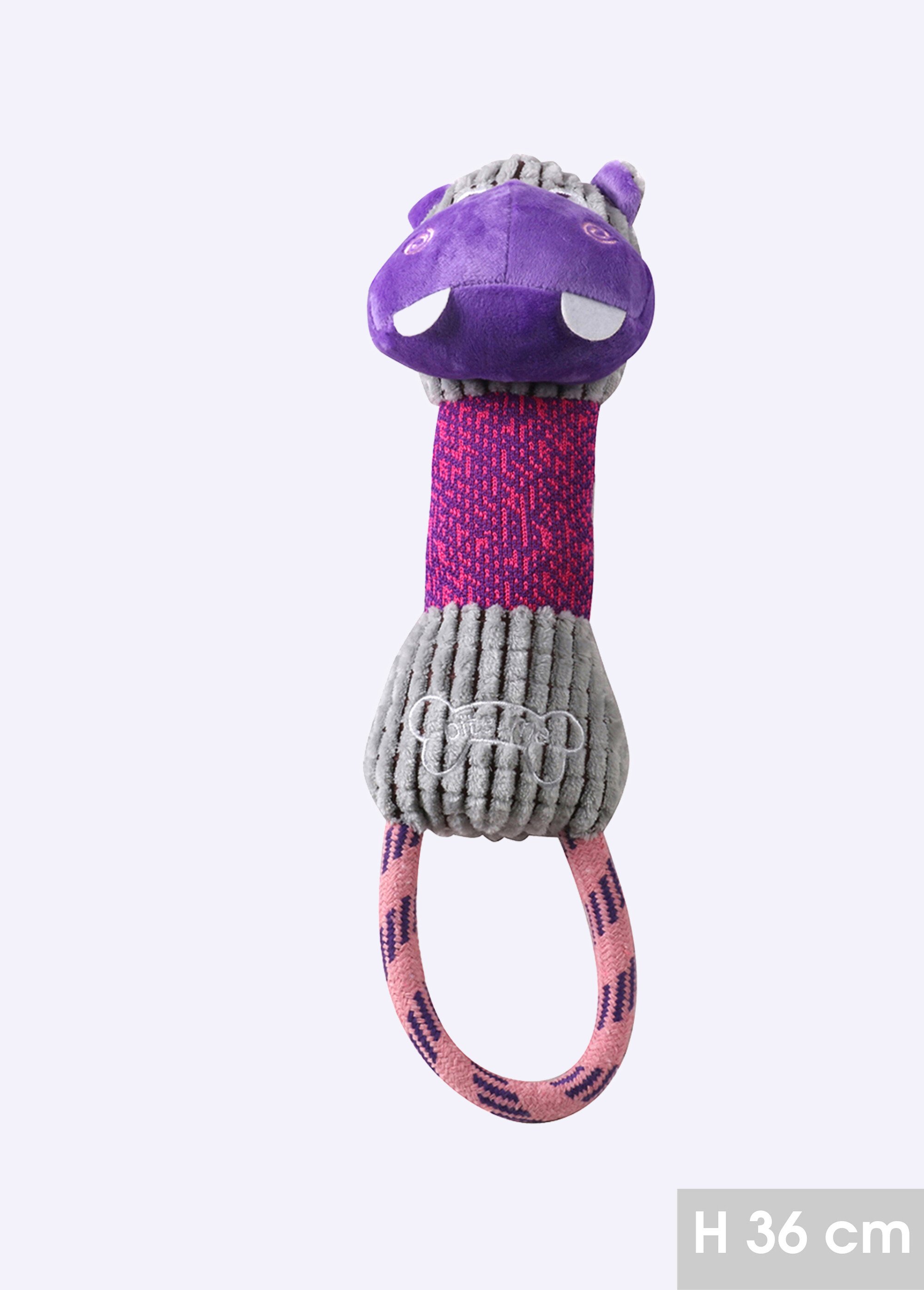 Peluche poignée corde forme tête animal