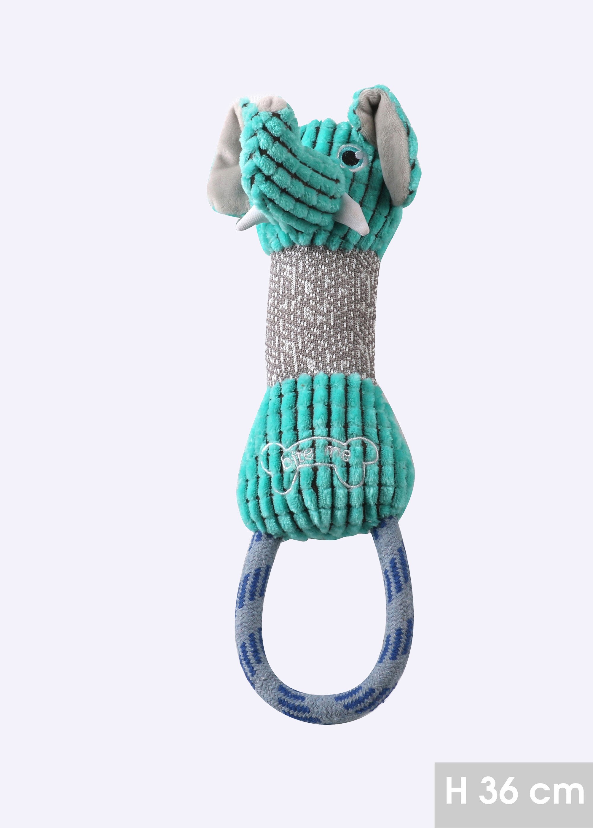 Peluche poignée corde forme tête animal