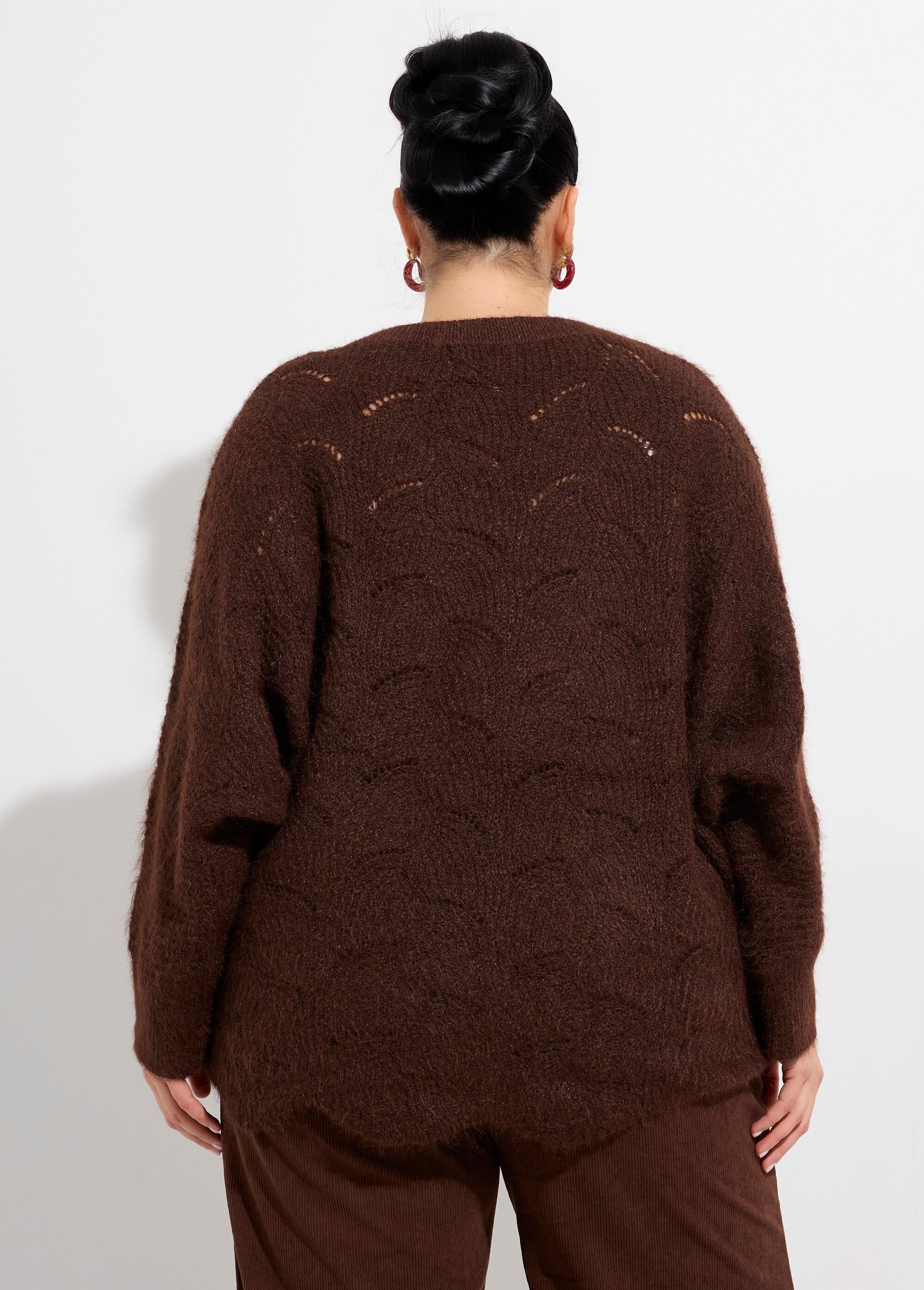 Pull oversize, maille écailles avec laine