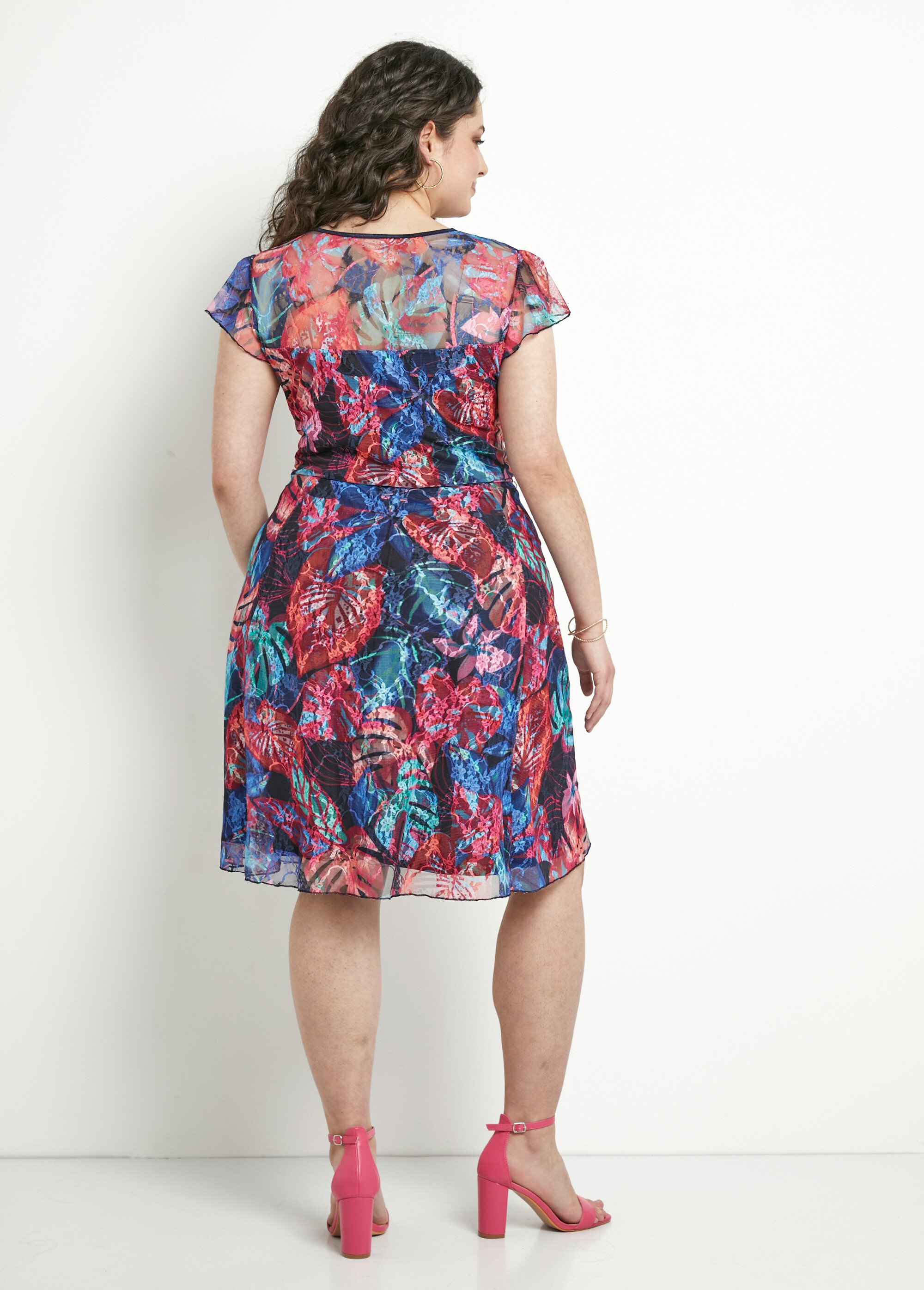 Vêtement Femme élégant Robe Courte Maille Imprimée Zèbre - Col Carré Bretelles Ajustée Robe Courte Ajustée