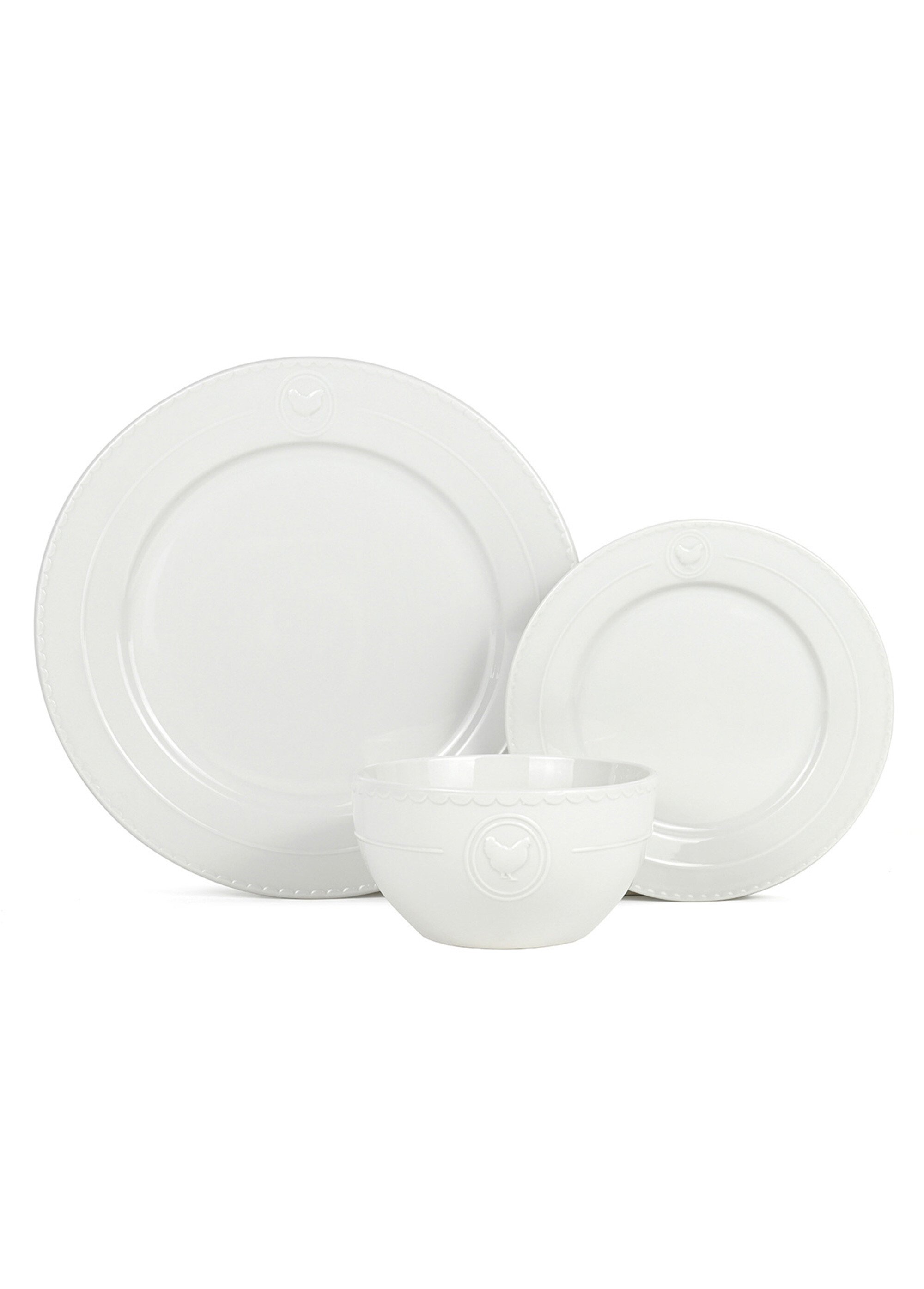 Service de table porcelaine 18 pièces uni