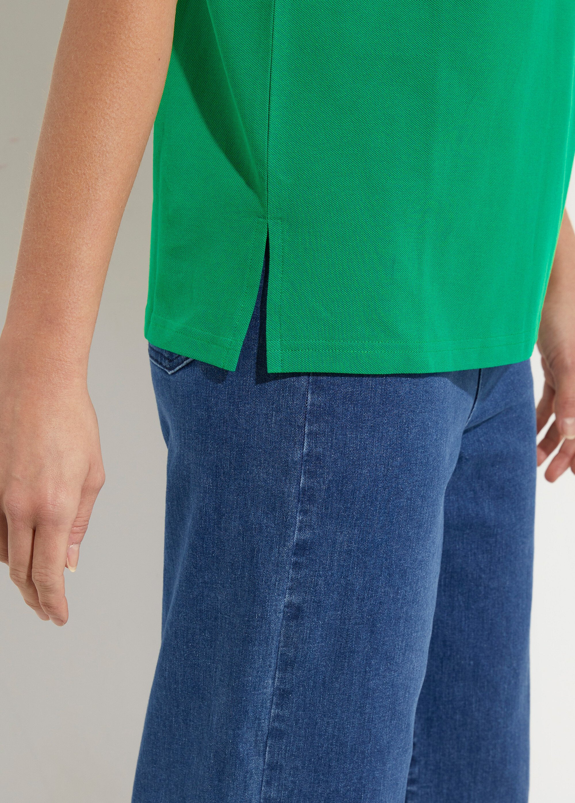 T-shirt maille piquée coton col polo Femme Vert MACAO DE2