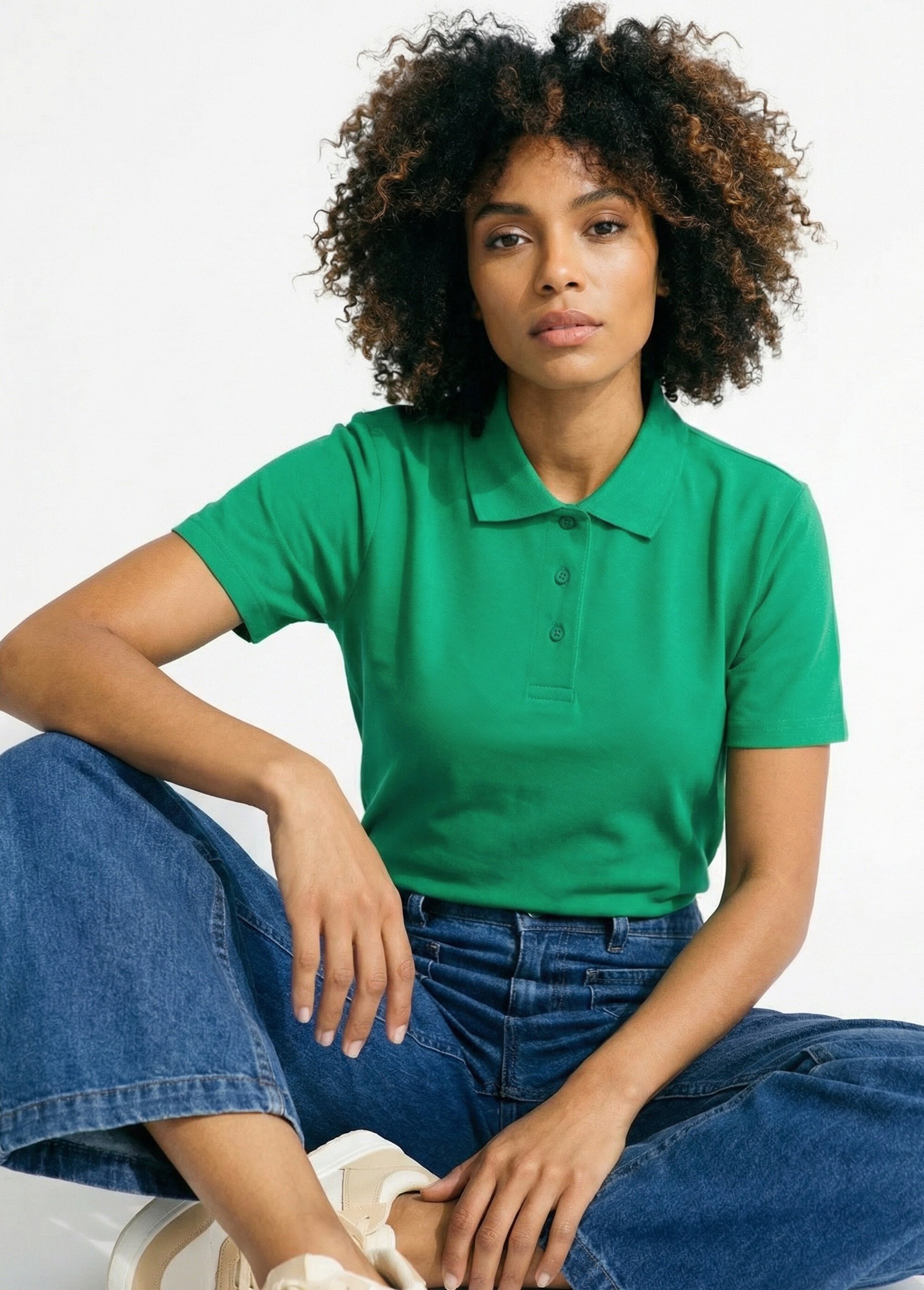 T-shirt maille piquée coton col polo