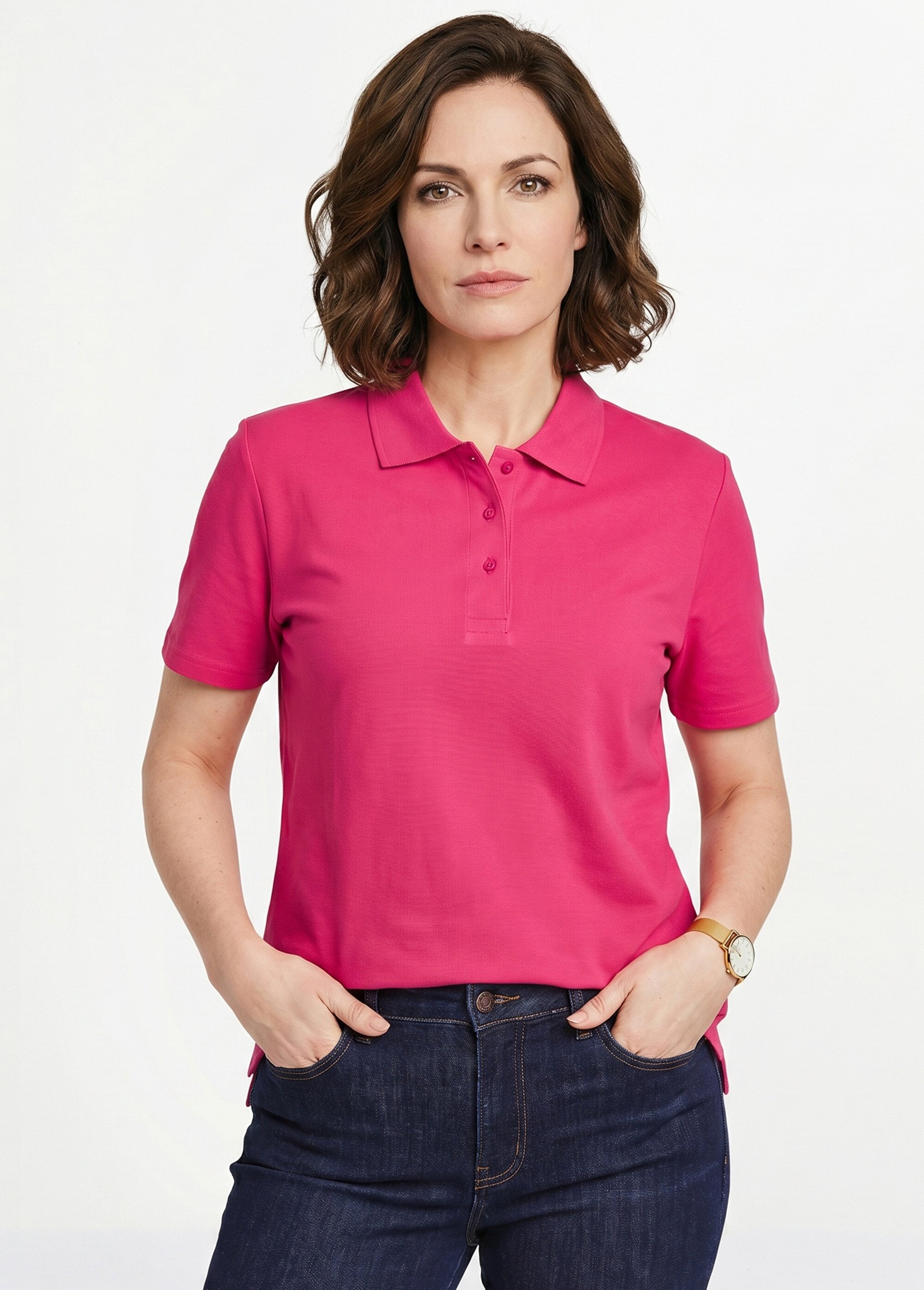 T-shirt maille piquée coton col polo