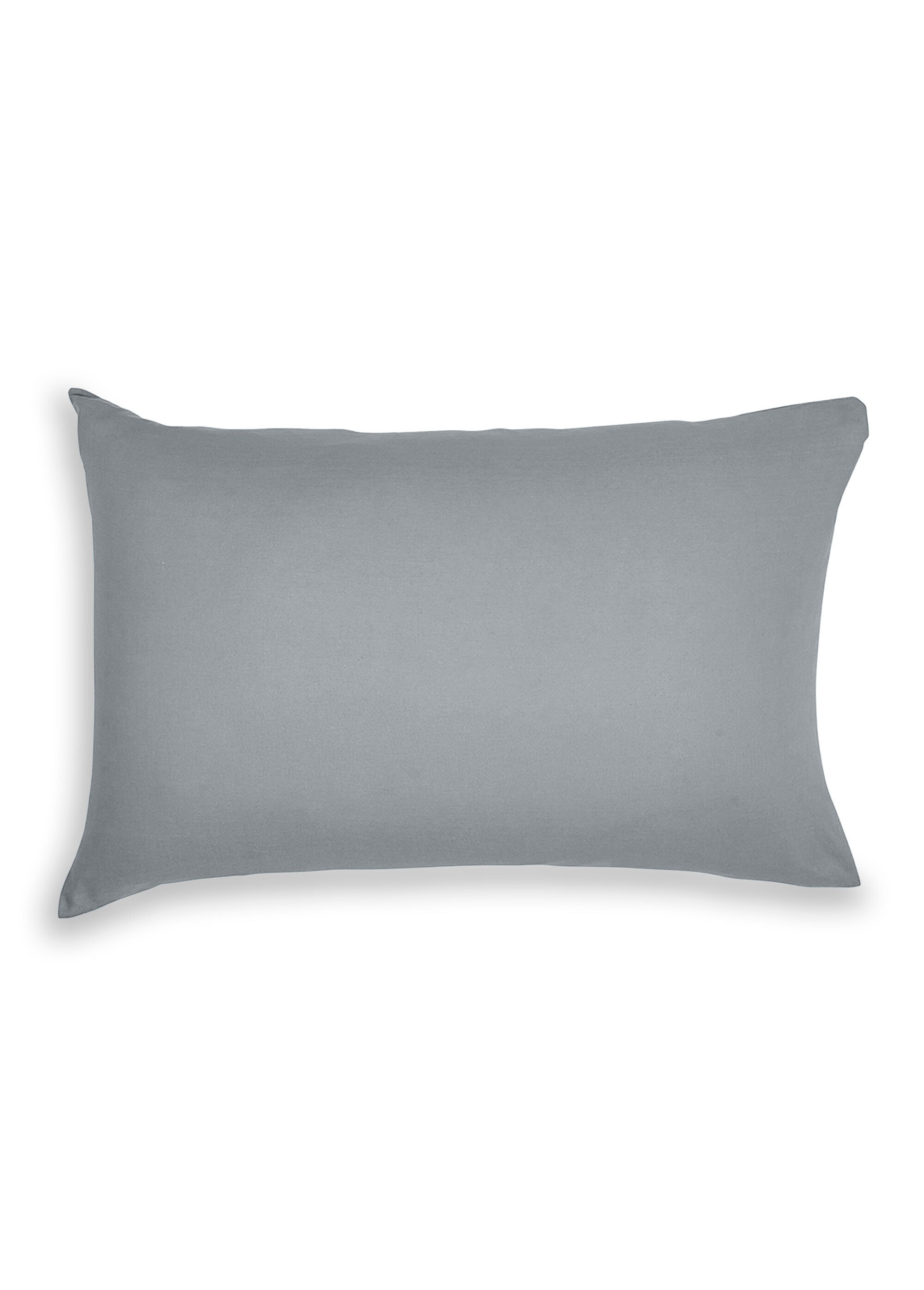 Taie d'oreiller coton unie Gris REMI-TAIE FA1