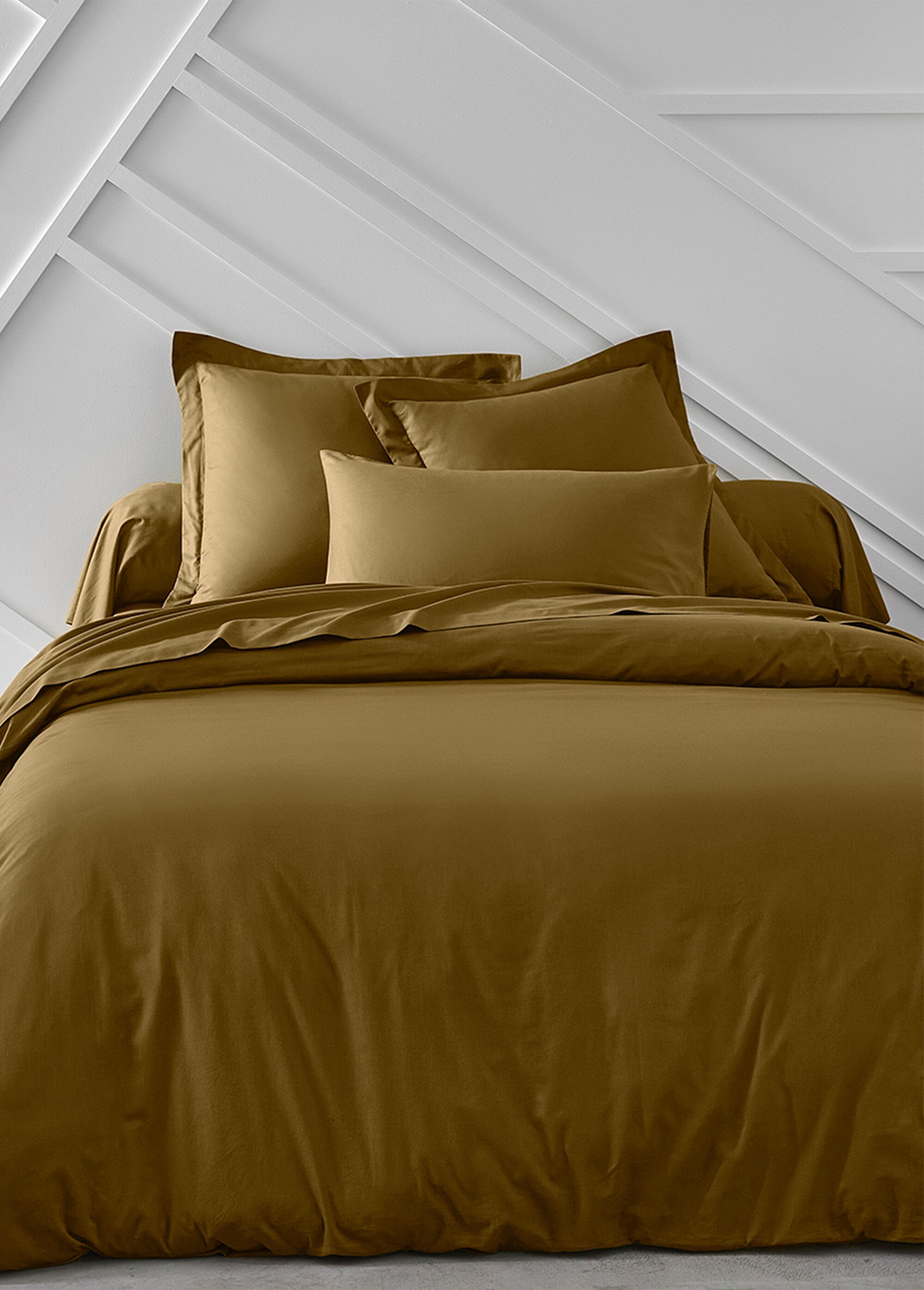 Taie d'oreiller coton unie Marron REMI-TAIE SI1