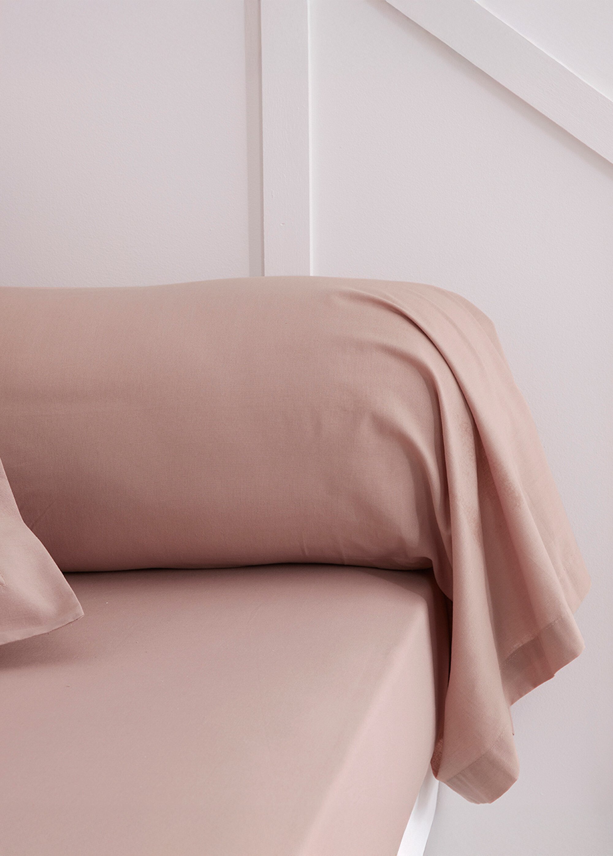Taie d'oreiller coton unie Rose REMI-TAIE DE2