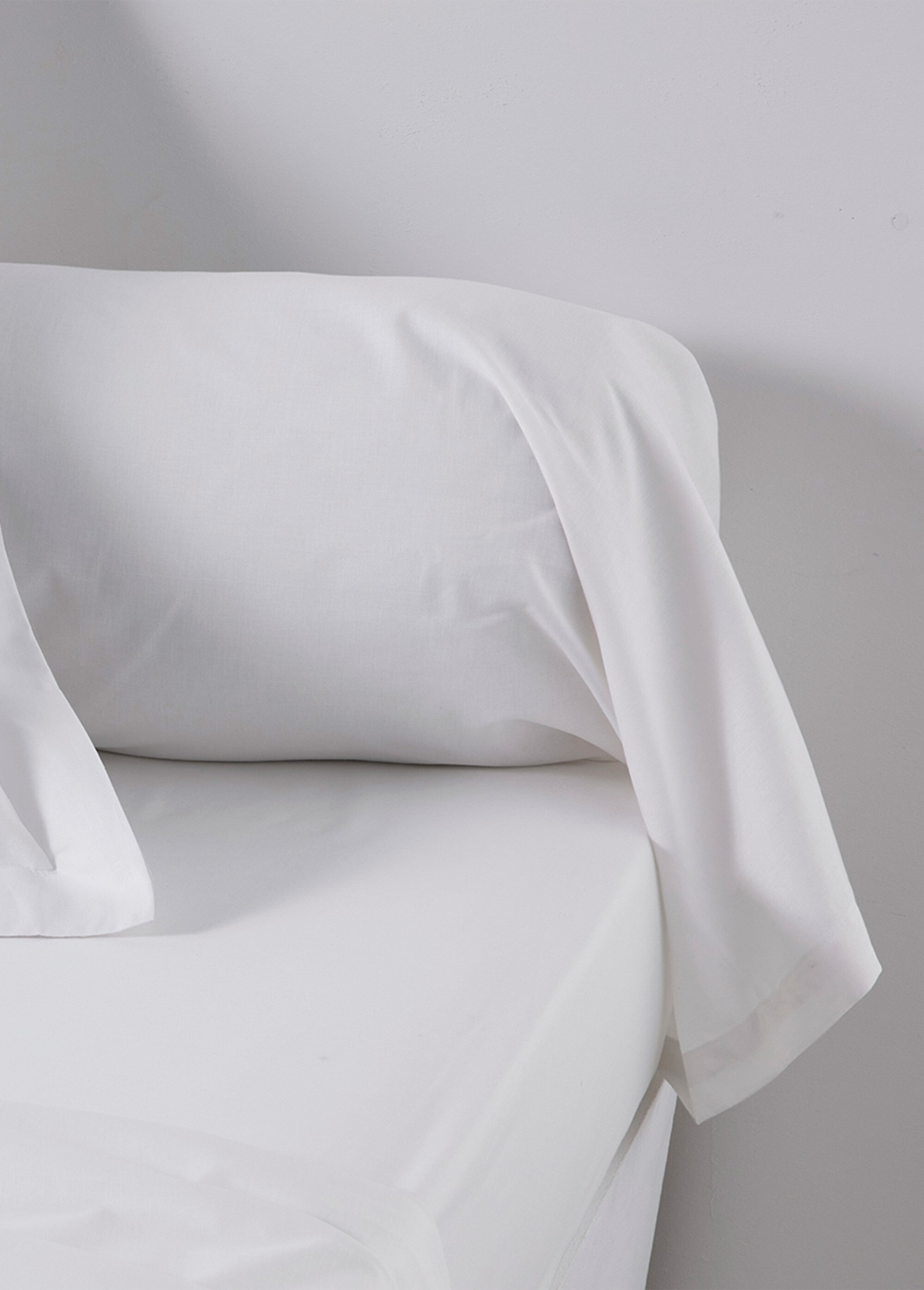 Taie d'oreiller coton unie Blanc REMI-TAIE DE2