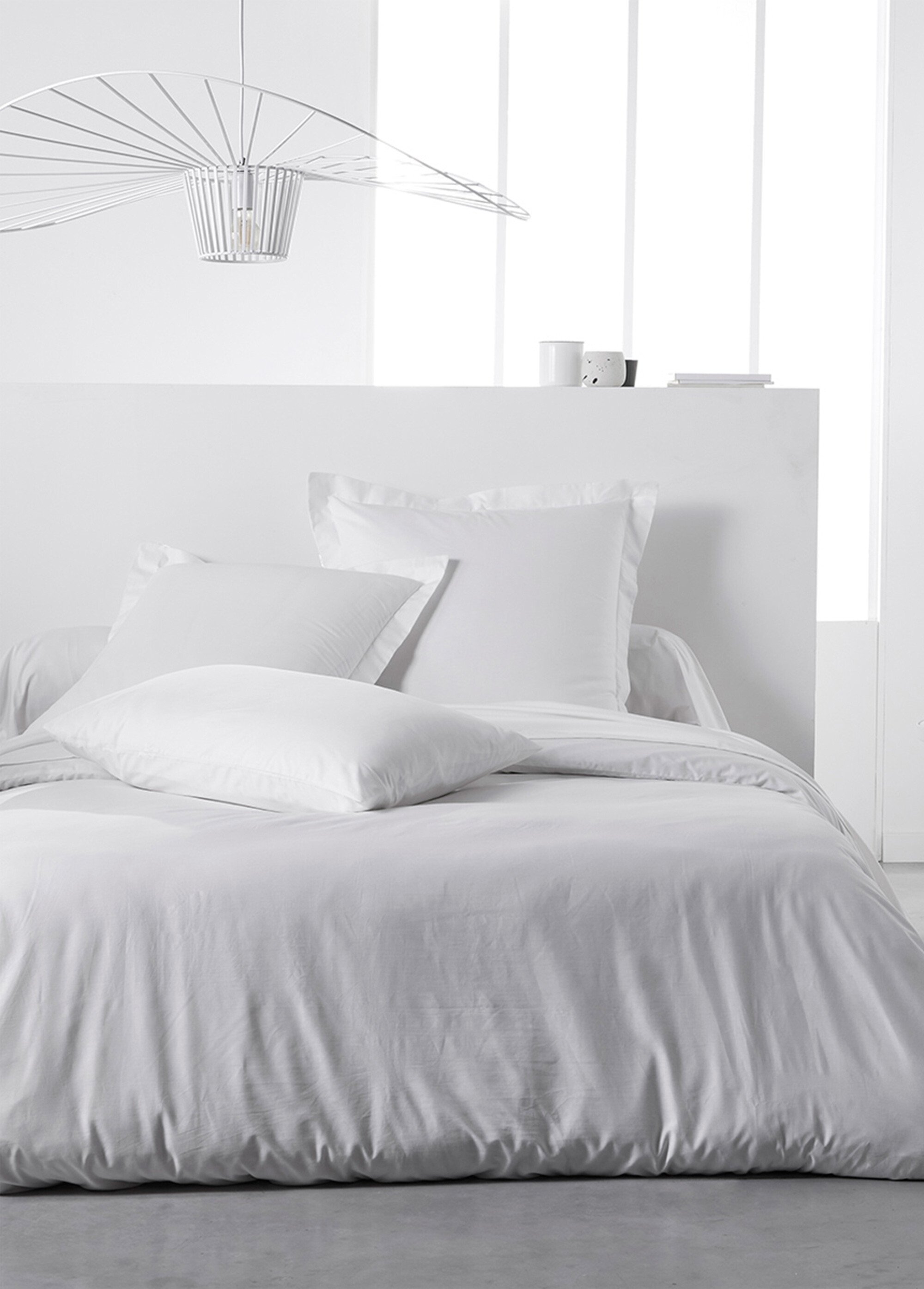 Taie d'oreiller coton unie Blanc REMI-TAIE SI1