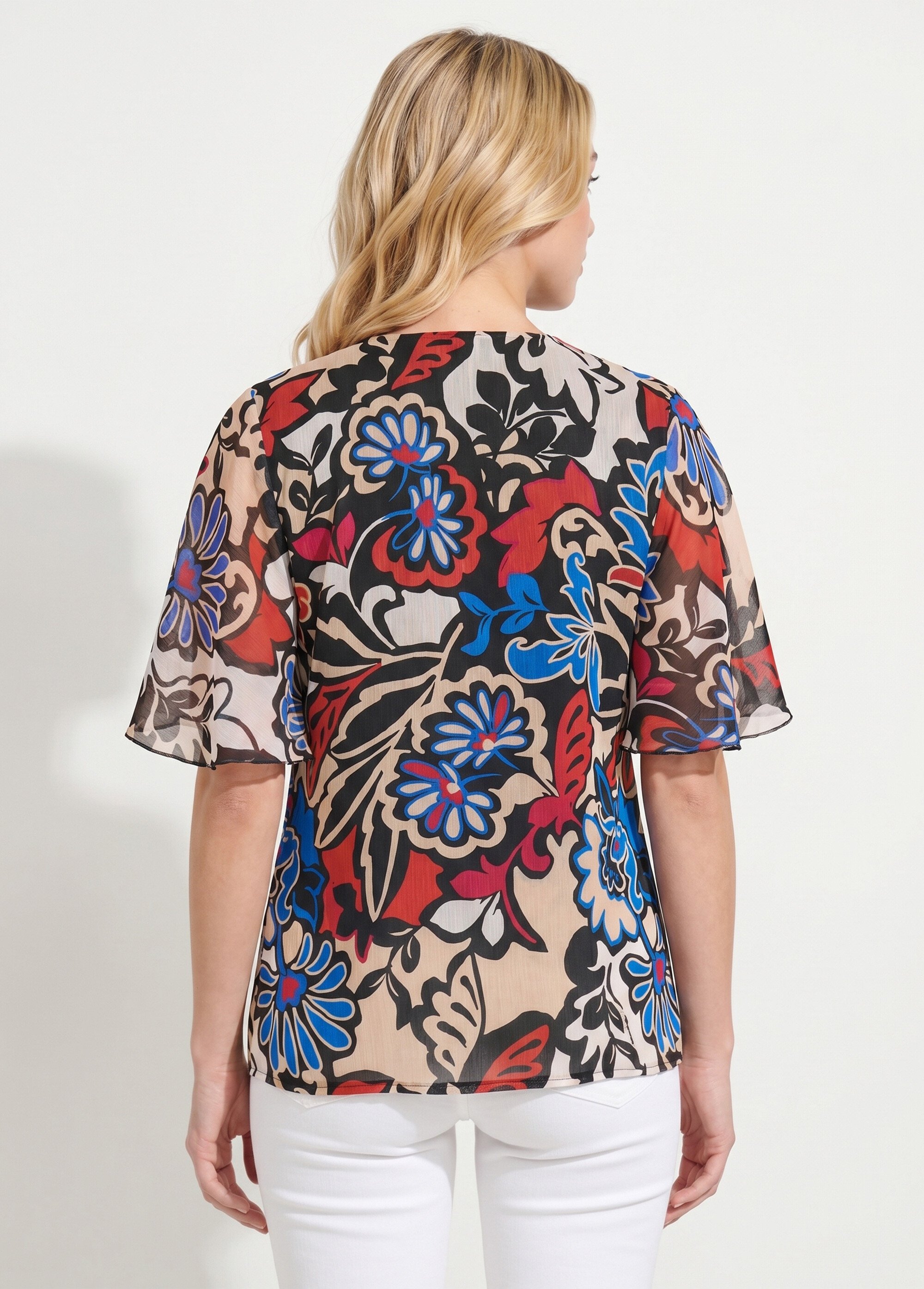 Tunique ample longue voile imprimé Femme Noir CHADE DO1