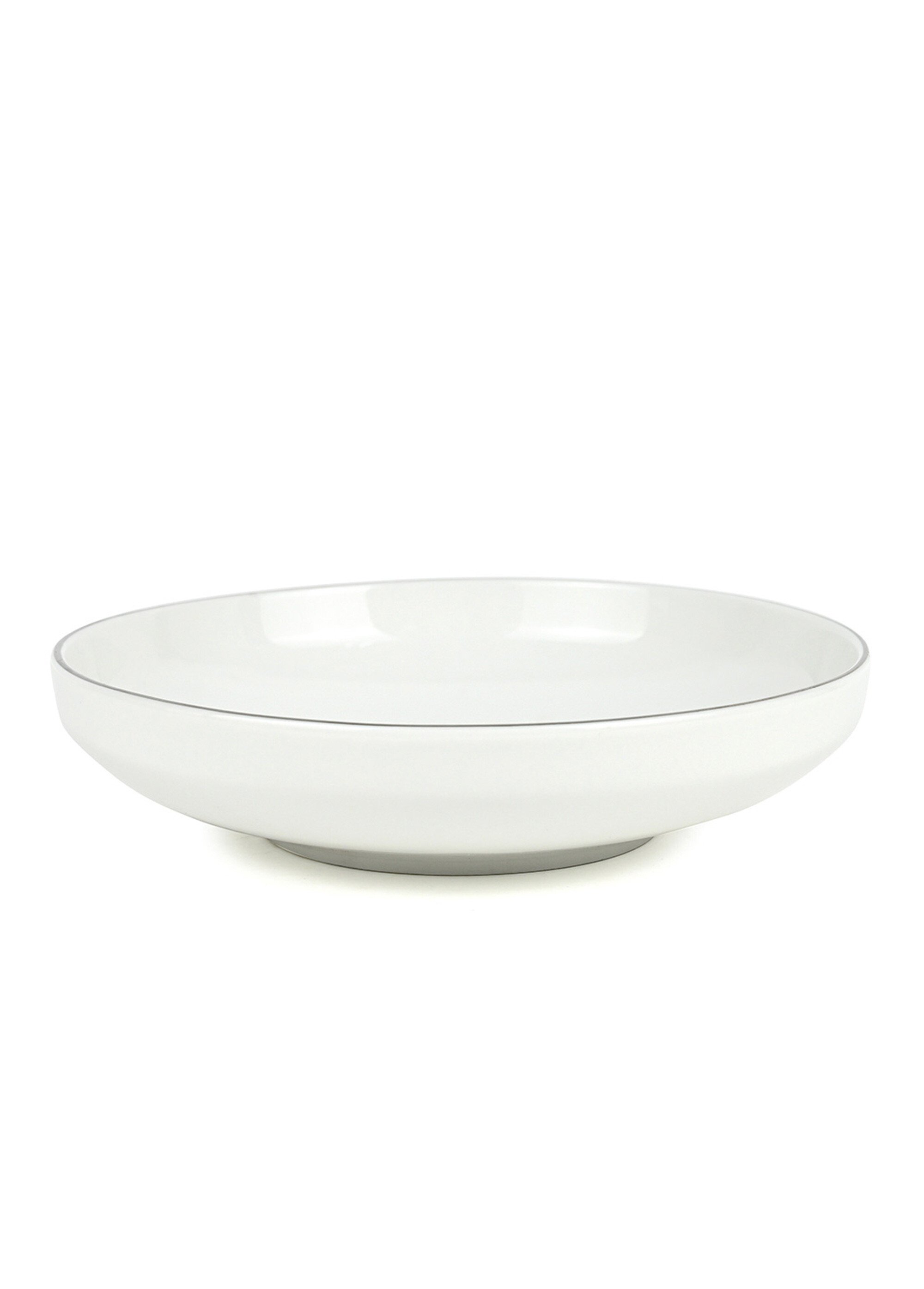 6 assiettes creuses Sélène, argenté