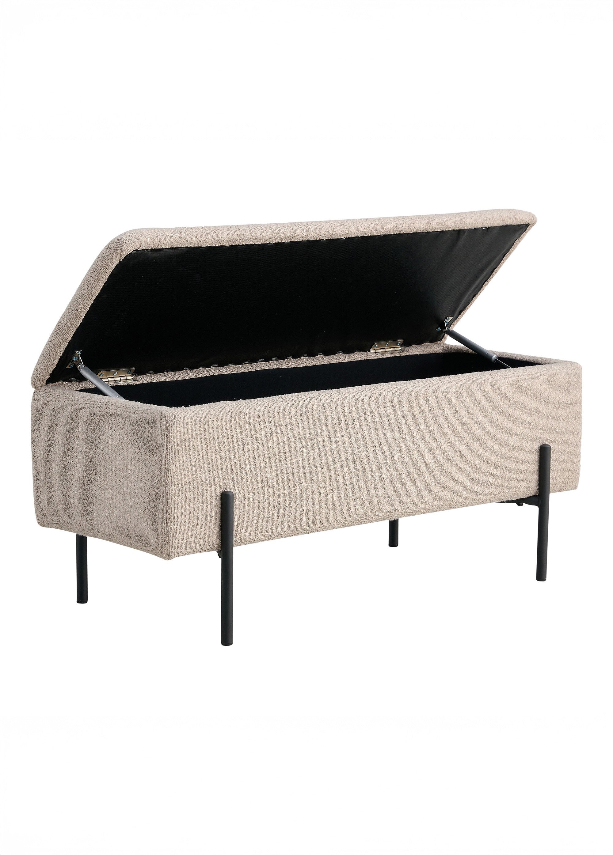 Banc bouclette coffre de rangement 1B BEIGE HN-1409075 DE1