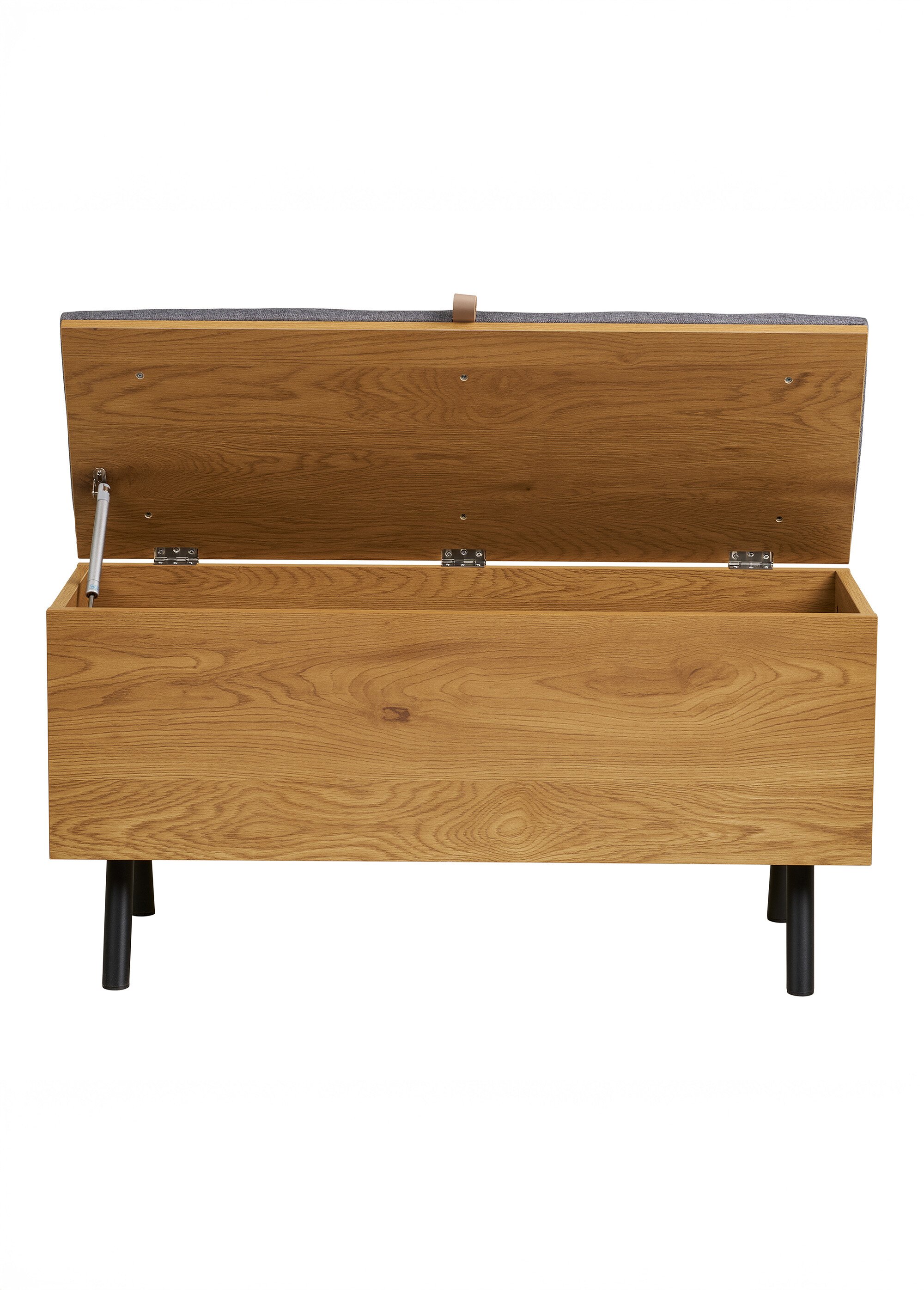 Banc-coffre de rangement aspect chêne BEIGE HN-1401120 DE1