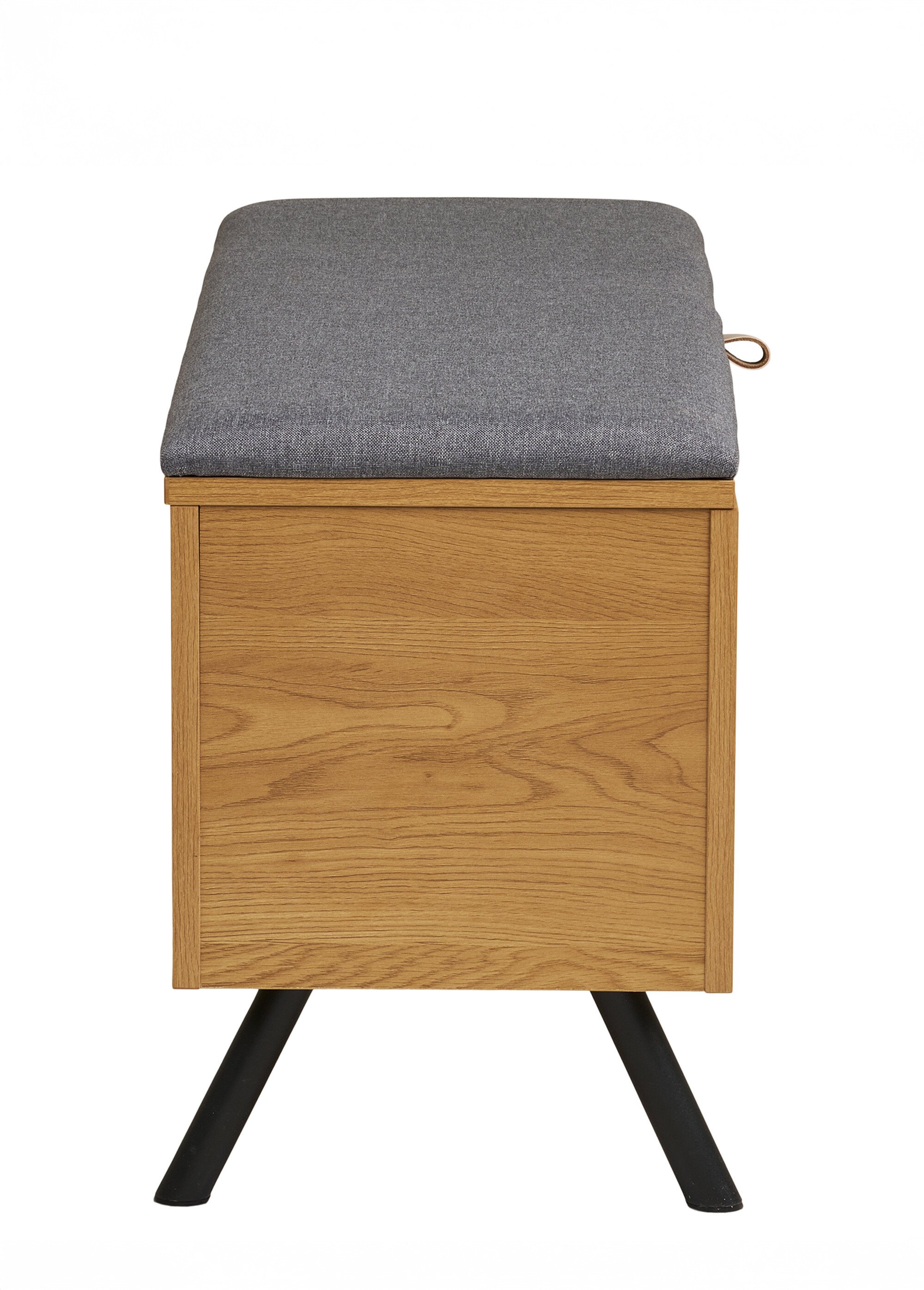 Banc-coffre de rangement aspect chêne BEIGE HN-1401120 DE2