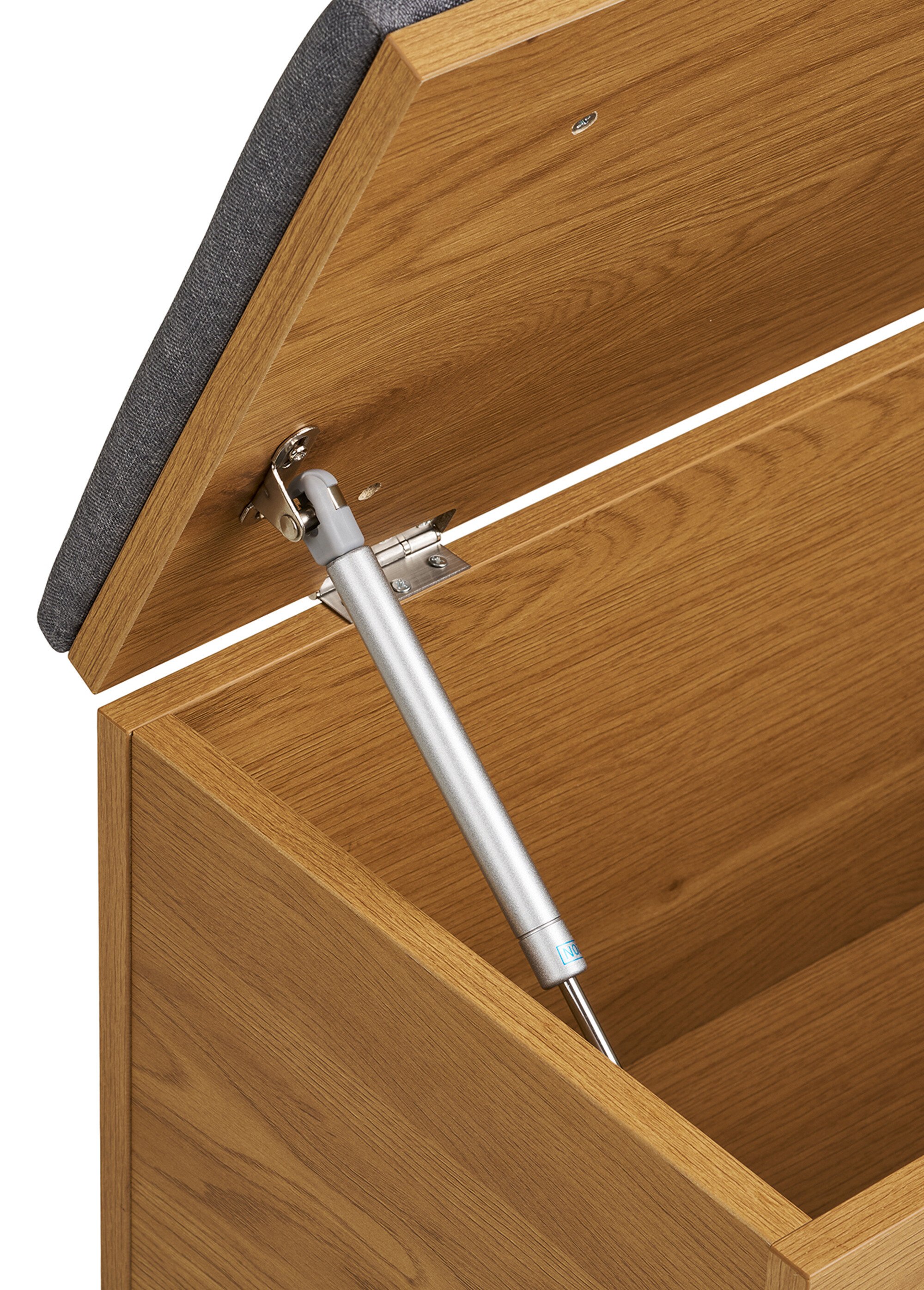 Banc-coffre de rangement aspect chêne BEIGE HN-1401120 DE3