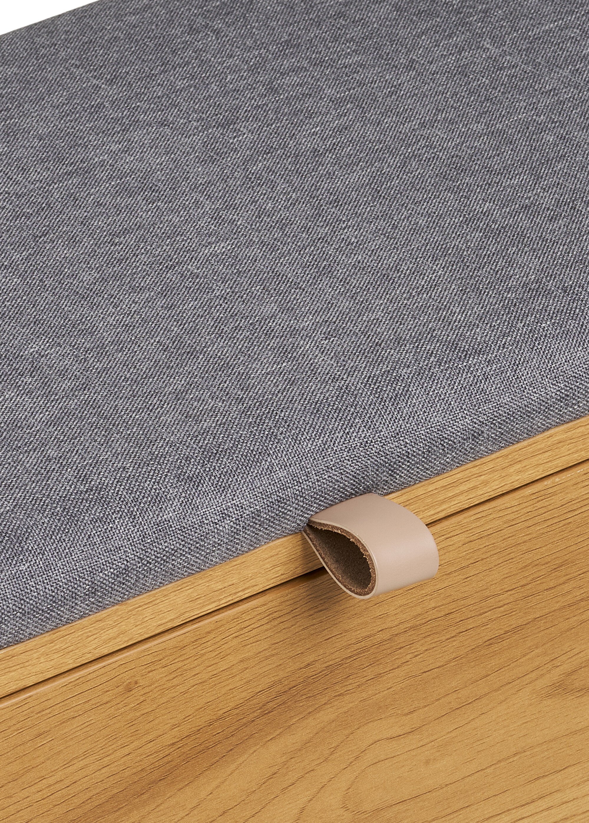 Banc-coffre de rangement aspect chêne BEIGE HN-1401120 DE4