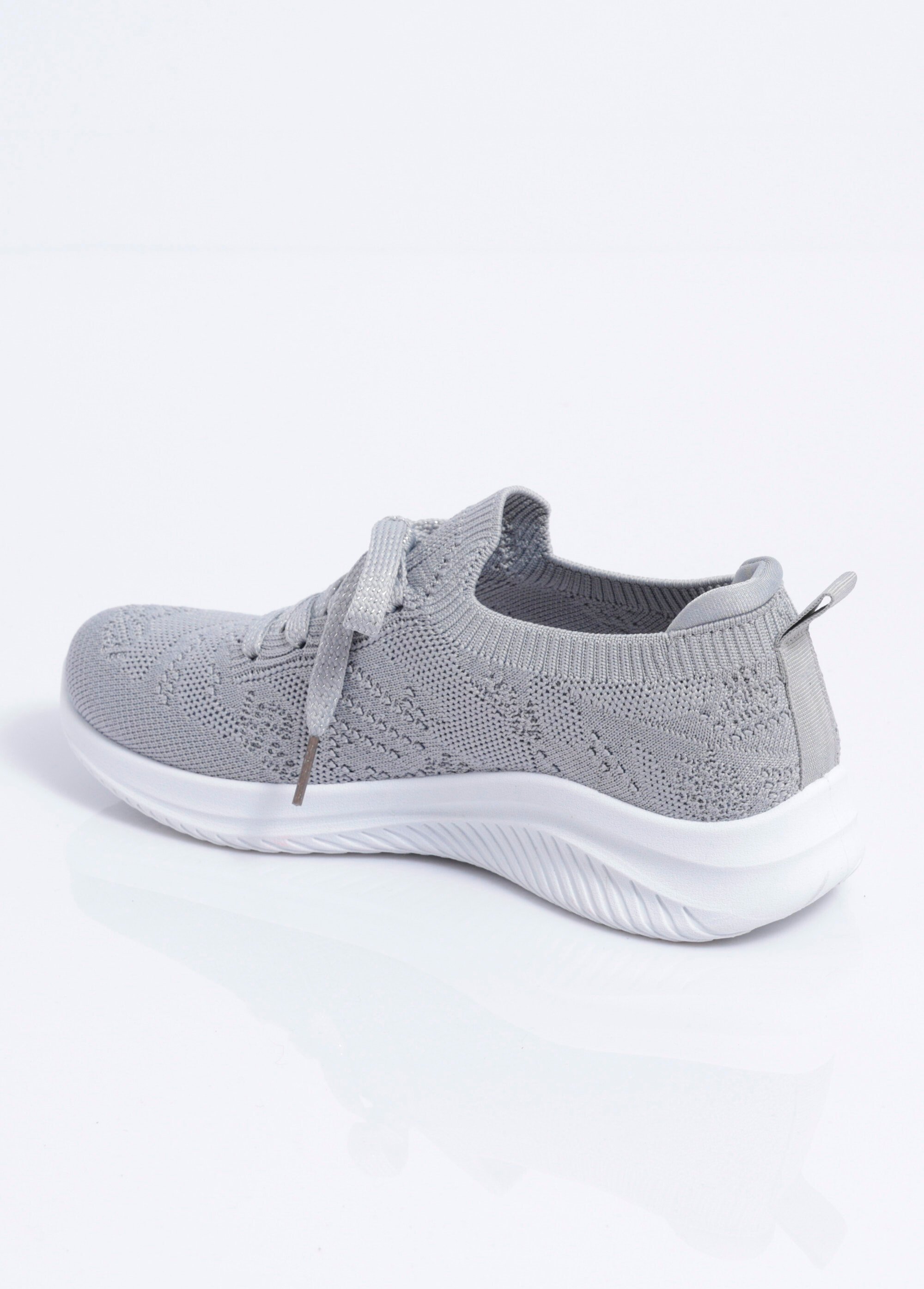 Baskets légères à lacets textile mesh Femme Gris ONING DO1