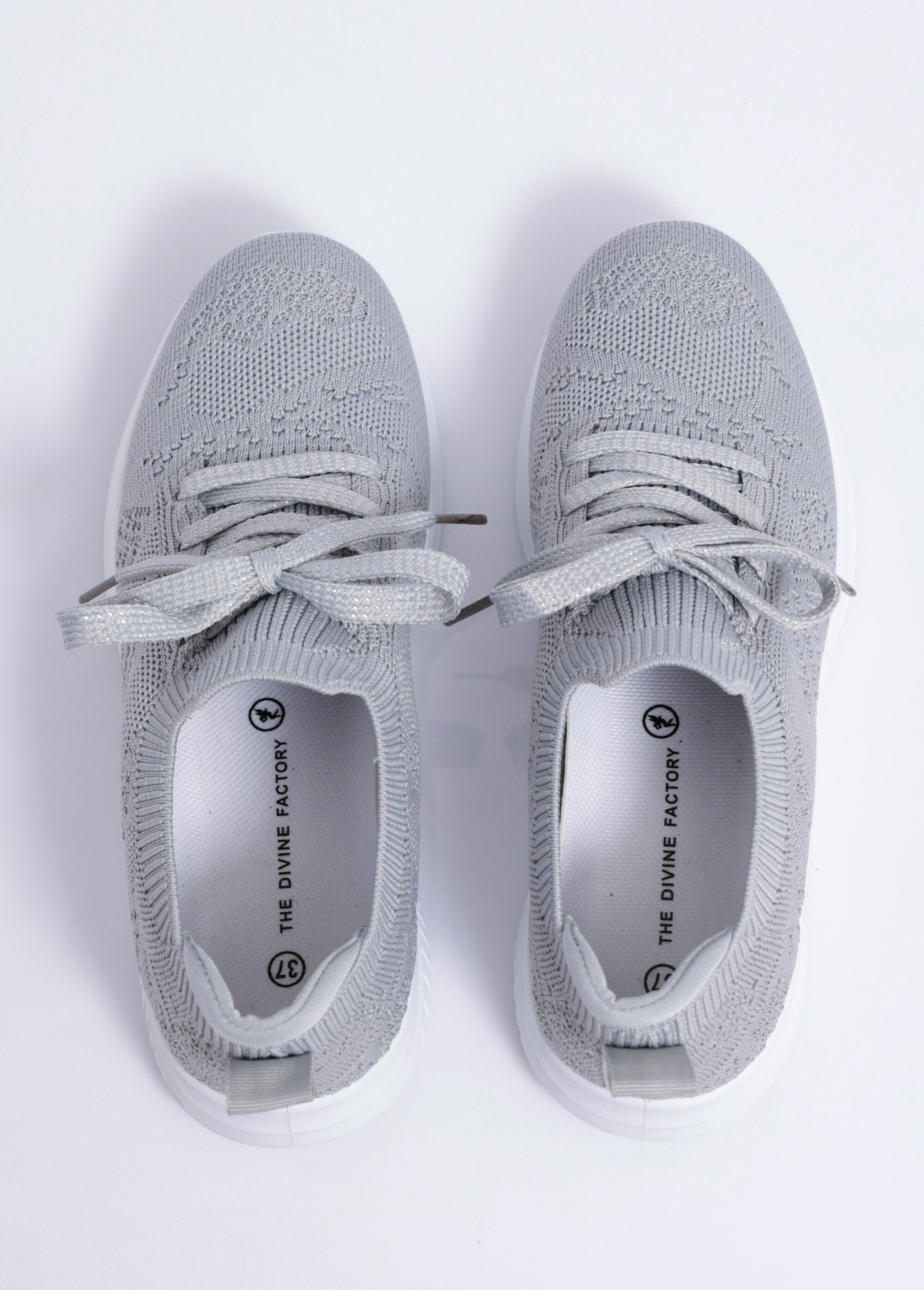 Baskets légères à lacets textile mesh Femme Gris ONING OV1