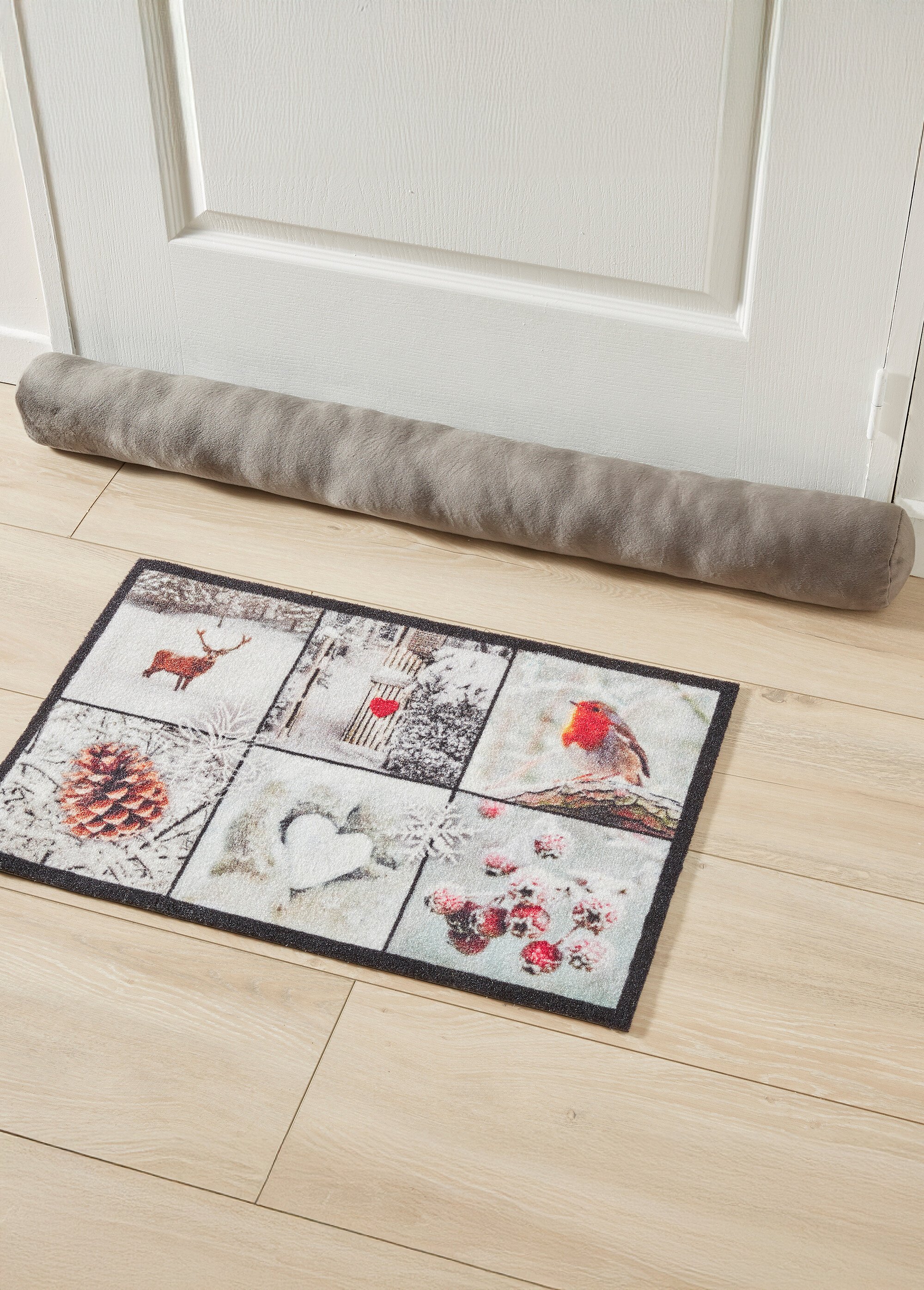 Bas de porte isolant, façon velours Gris RAISIN SI1