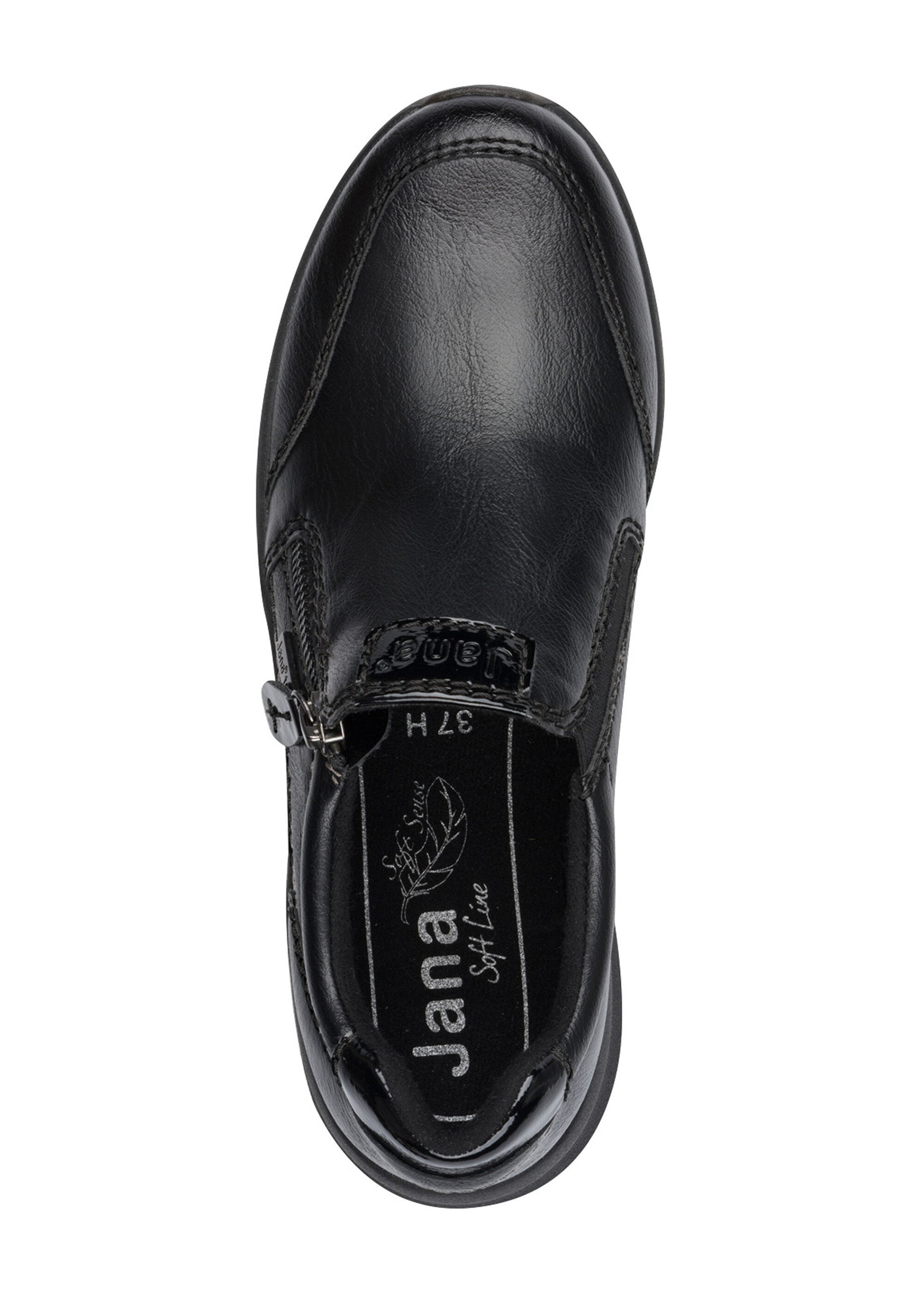 Derbies compensés zippés style loafers Femme Noir JAN82476145 OV1