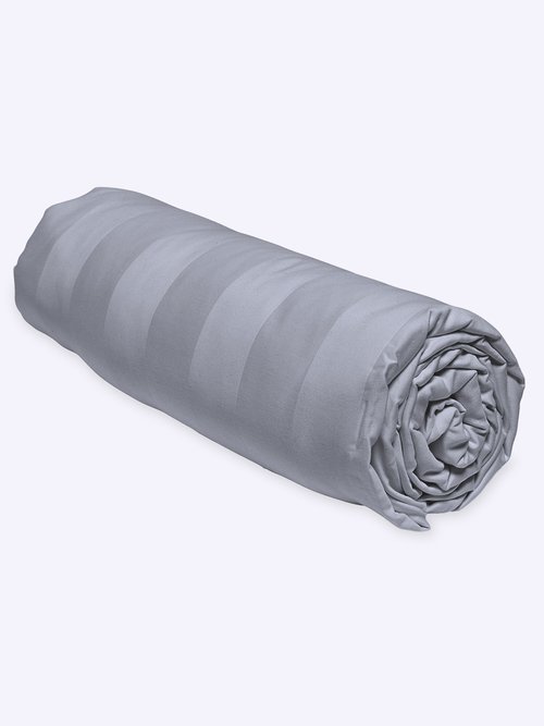 Drap housse satin de coton avec rayures Gris ML-351801 FA1