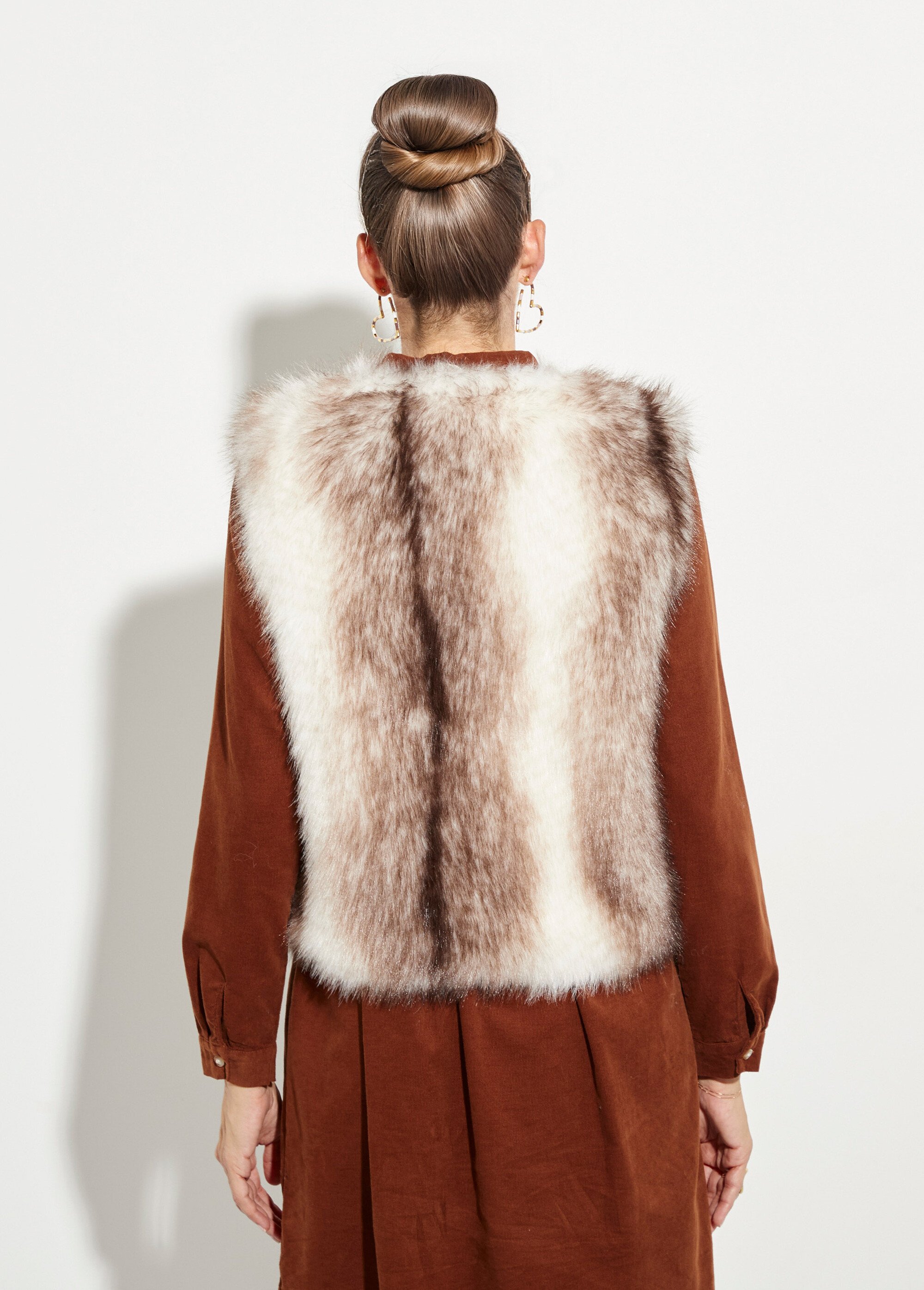 Gilet en fausse fourrure sans manches