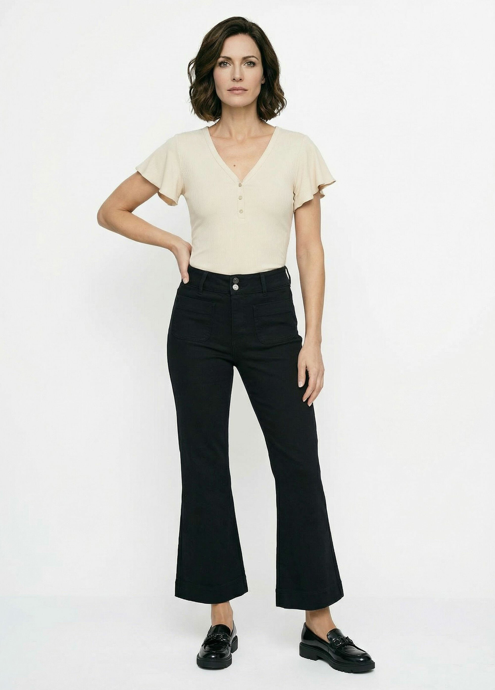 Jean flare taille haute, spécial PETITE