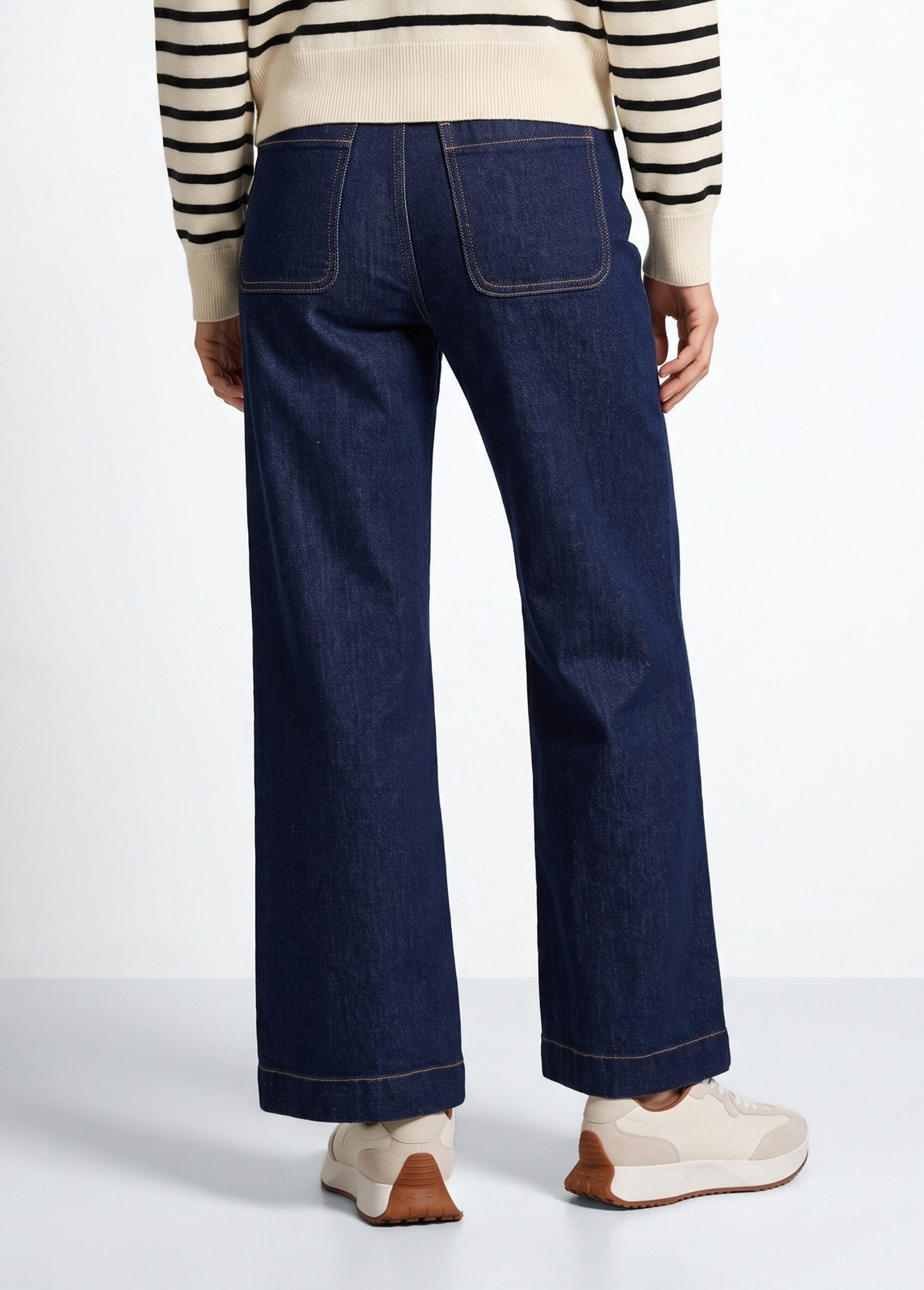 Jean flare taille haute, spécial PETITE Femme BRUT OR-JD474 DO1