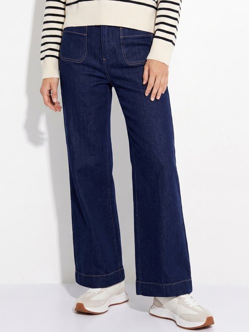 Jean flare taille haute, spécial PETITE Femme BRUT OR-JD474 FA1