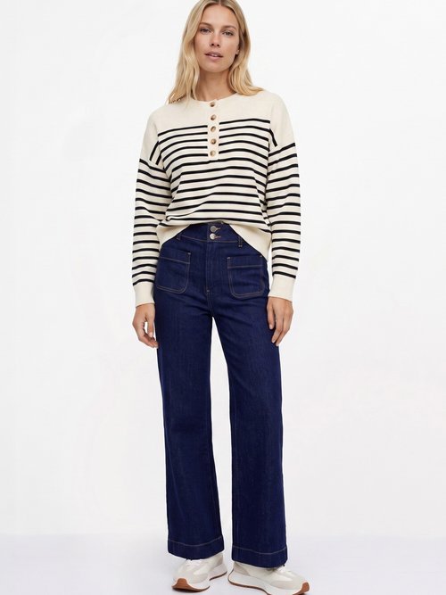 Jean flare taille haute, spécial PETITE Femme BRUT OR-JD474 SI1