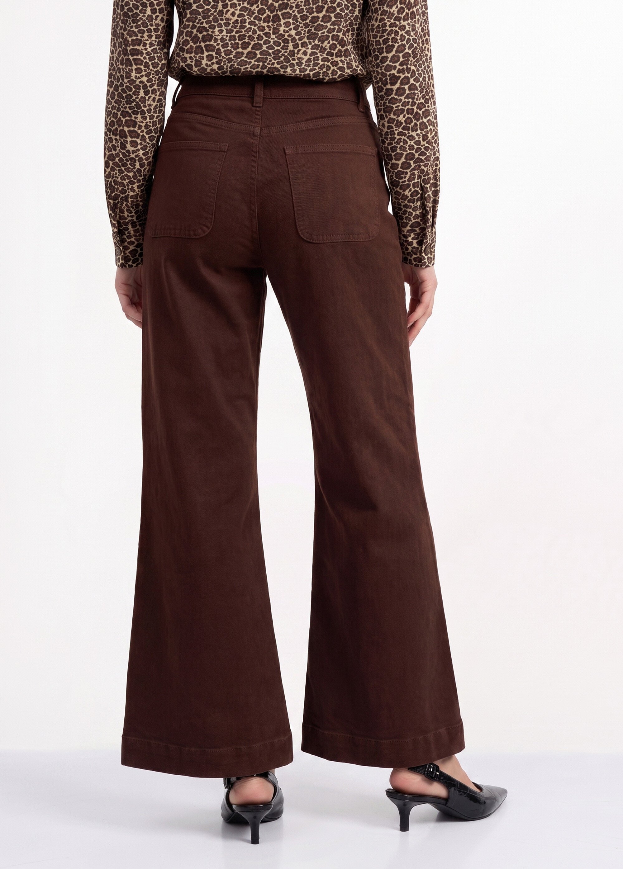 Jean flare taille haute, spécial PETITE Femme Rouge OR-JD474 DO1
